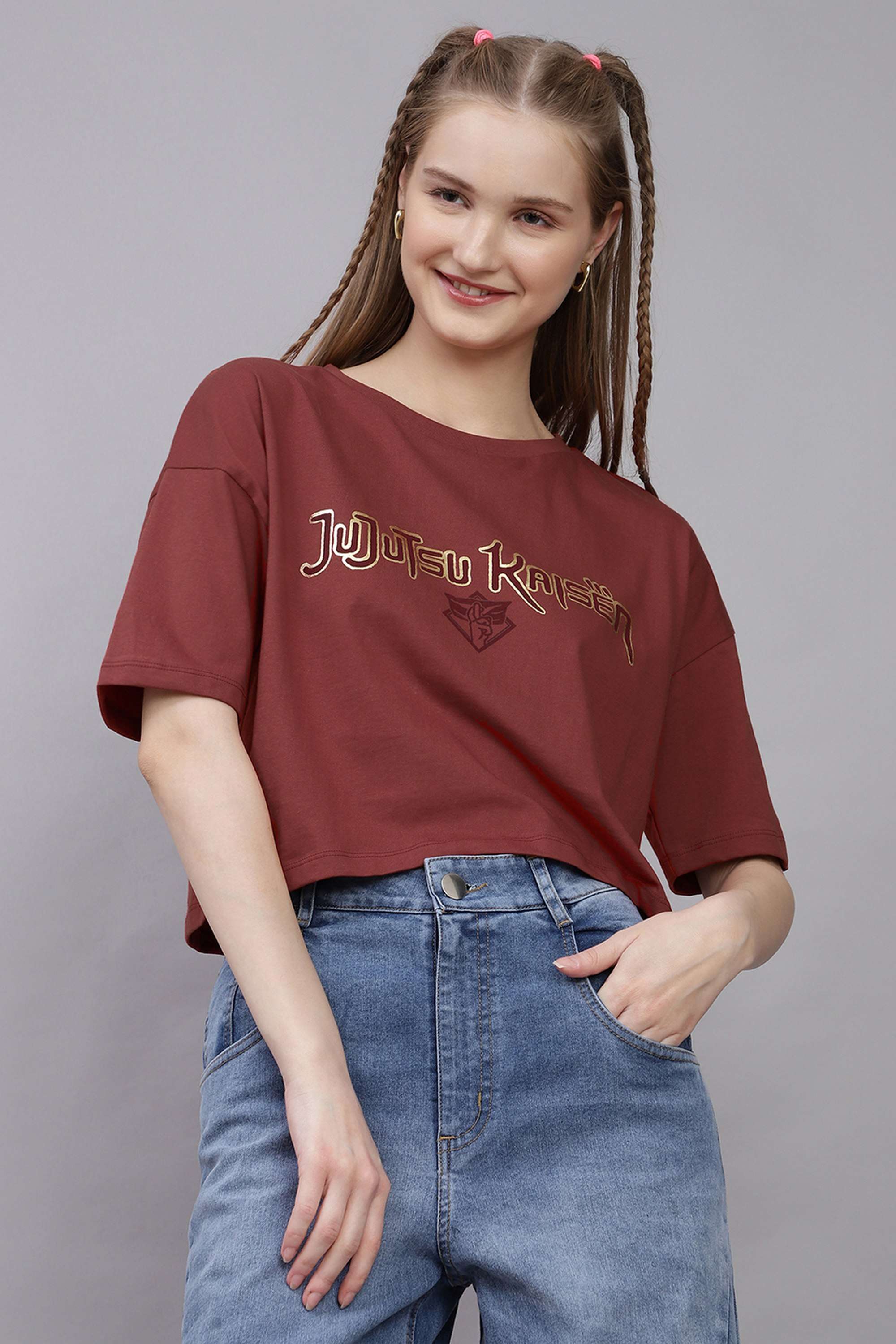 Blended-Fabric-Women-s-Casual-Wear-T-Shirt