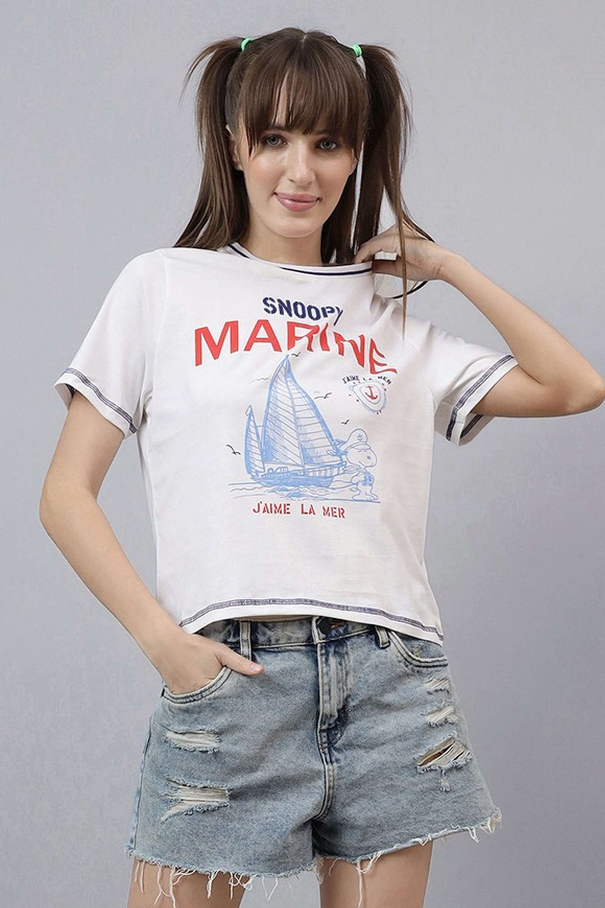 Blended-Fabric-Women-s-Casual-Wear-T-Shirt