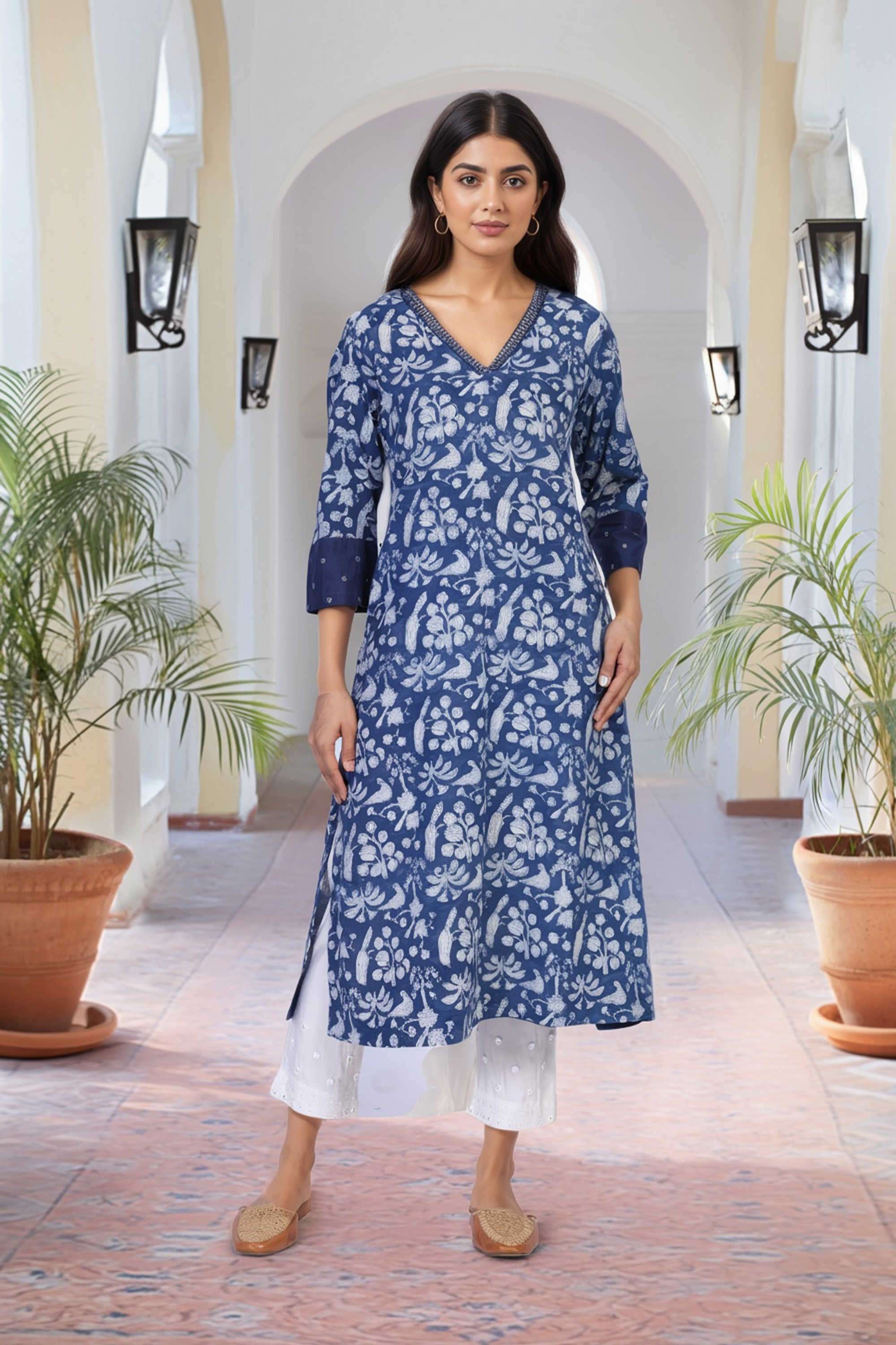 Block-Print-Cotton-Women-s-Festive-Wear-Kurta