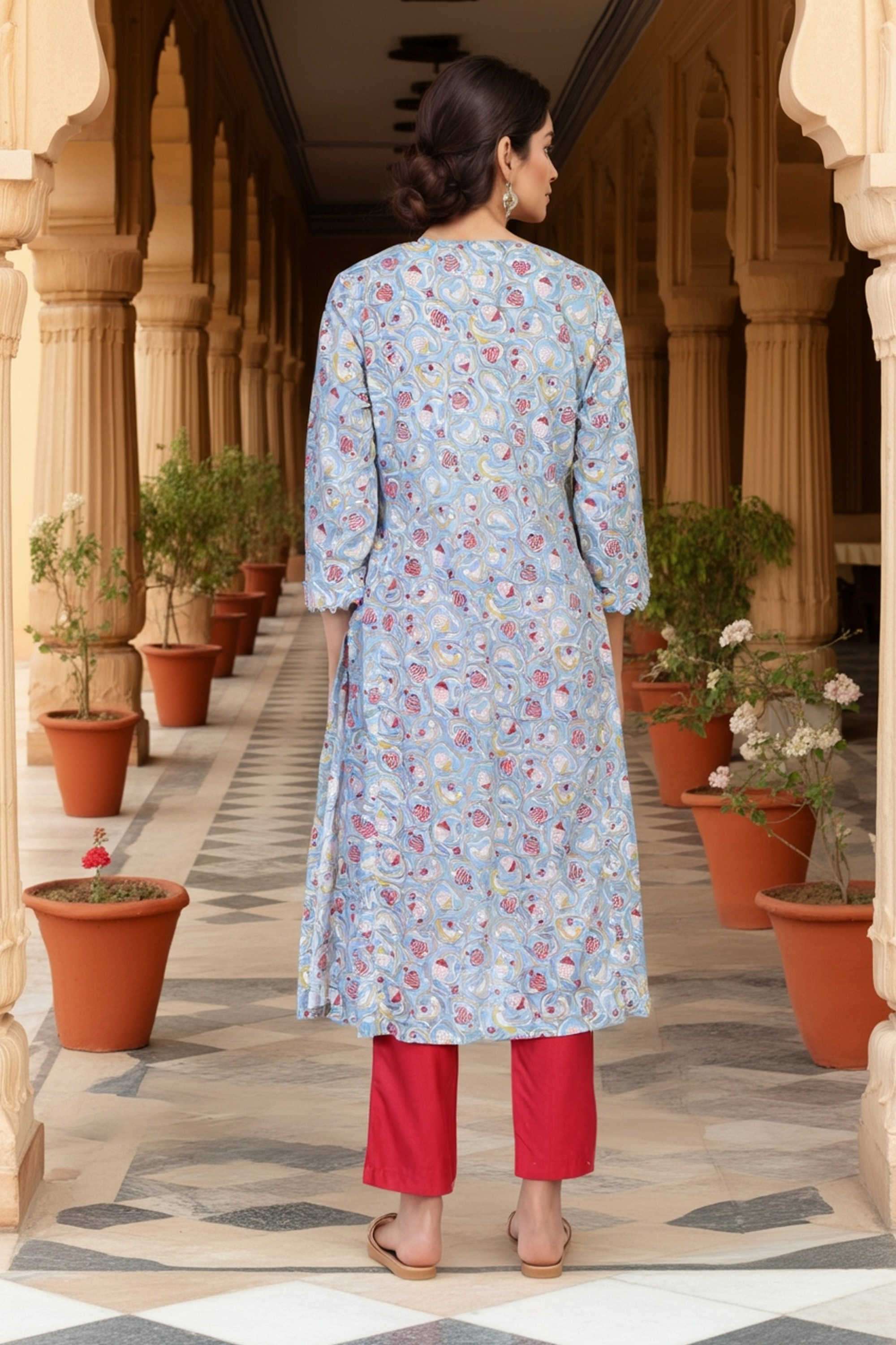 Block-Print-Cotton-Women-Festive-Wear-Kurta