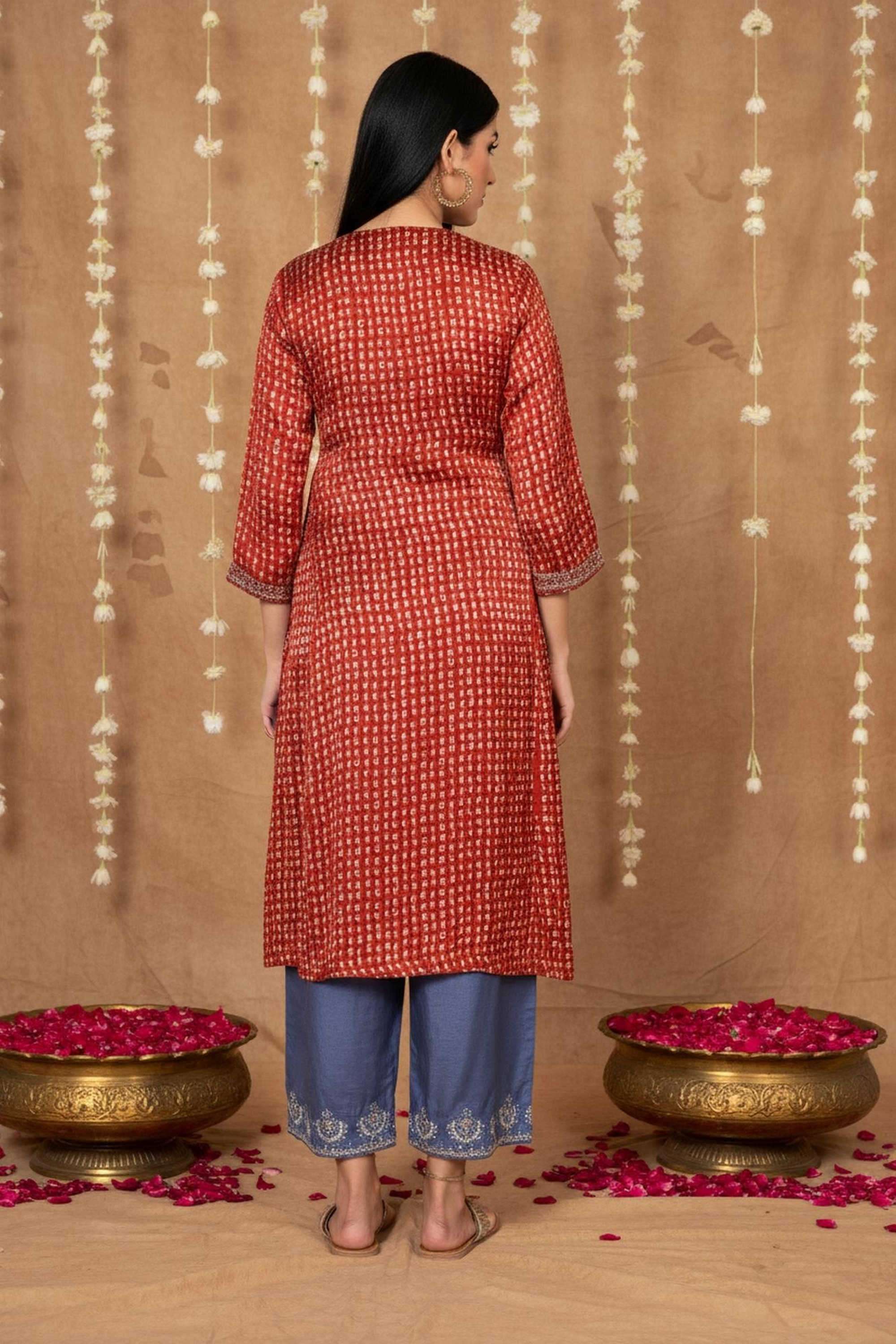 Geometric-Print-Viscose-Women-Festive-Wear-Kurta