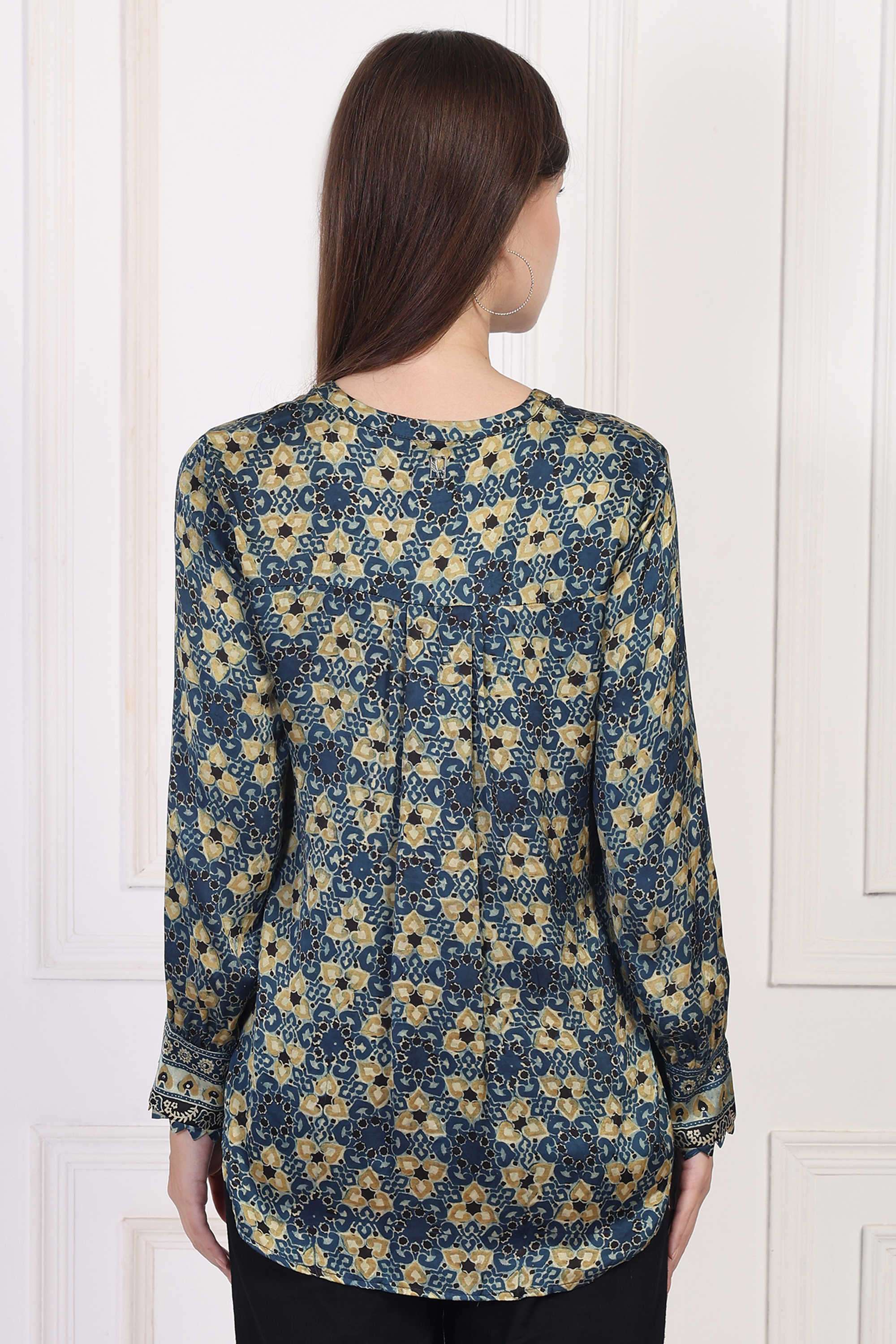 Abstract-Blended-Fabric-Women-s-Top