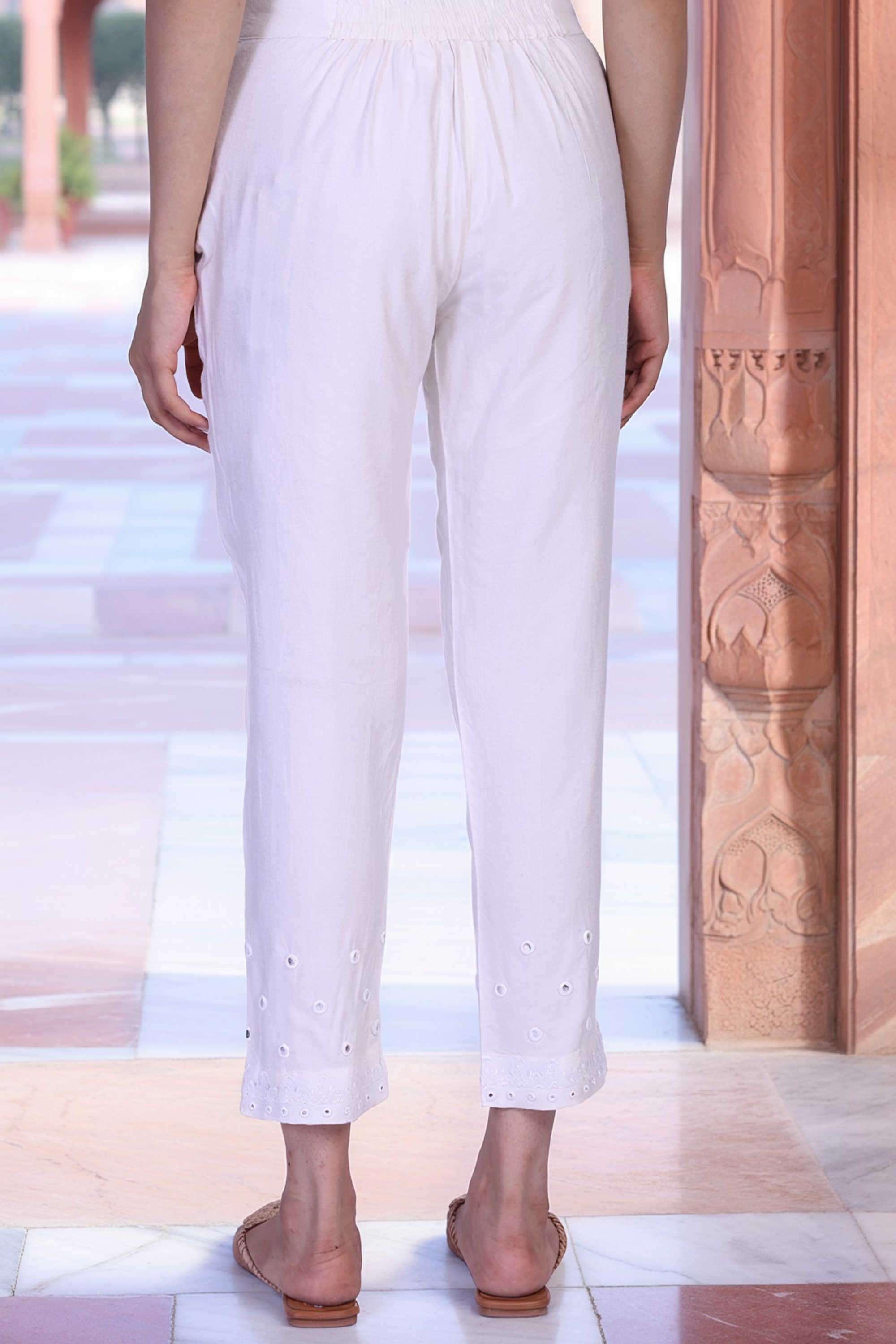 Embroidered-Blended-Fabric-Women-Pants