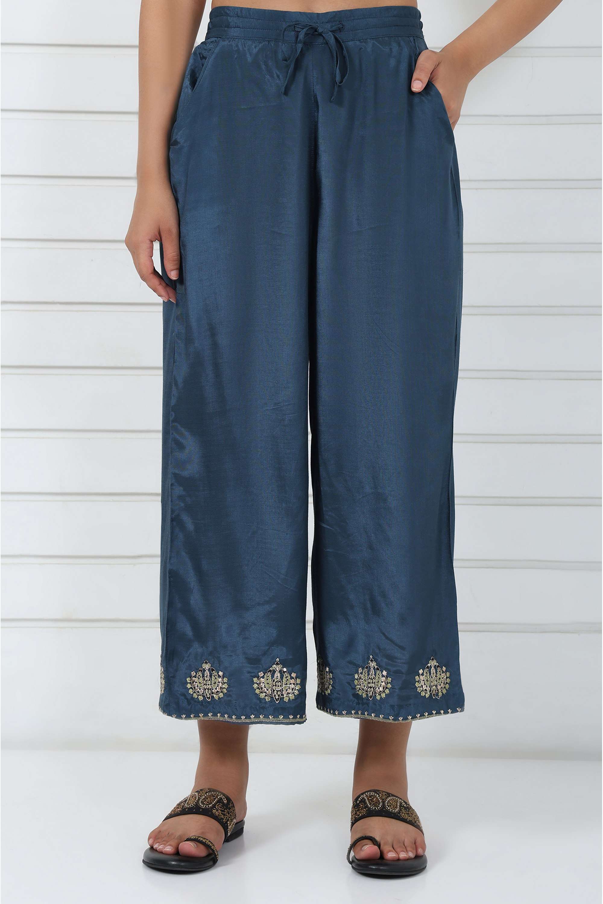 Embroidered-Viscose-Women-Pants