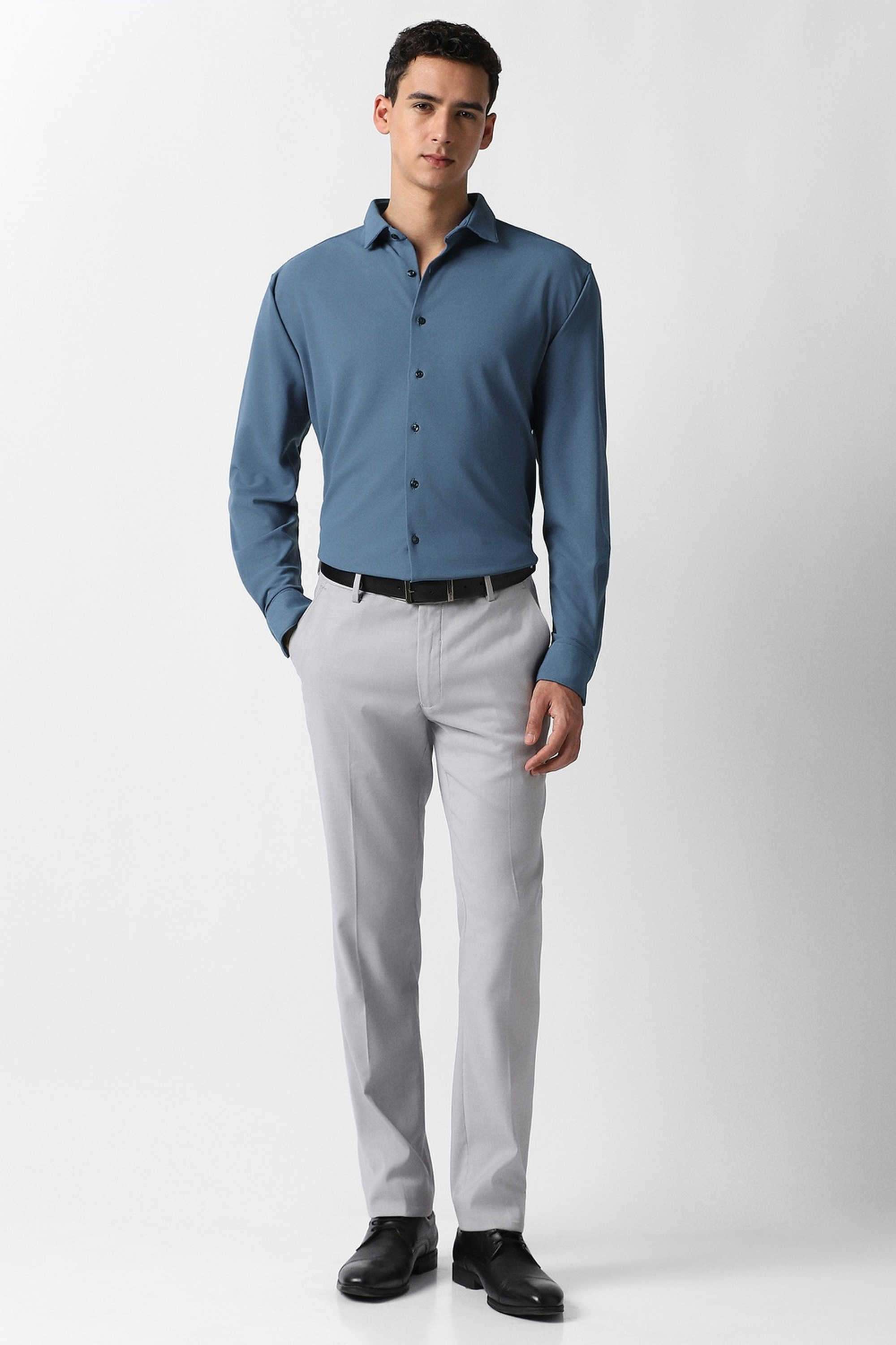 Solid-Polyester-Slim-Fit-Men-s-Formal-Shirt
