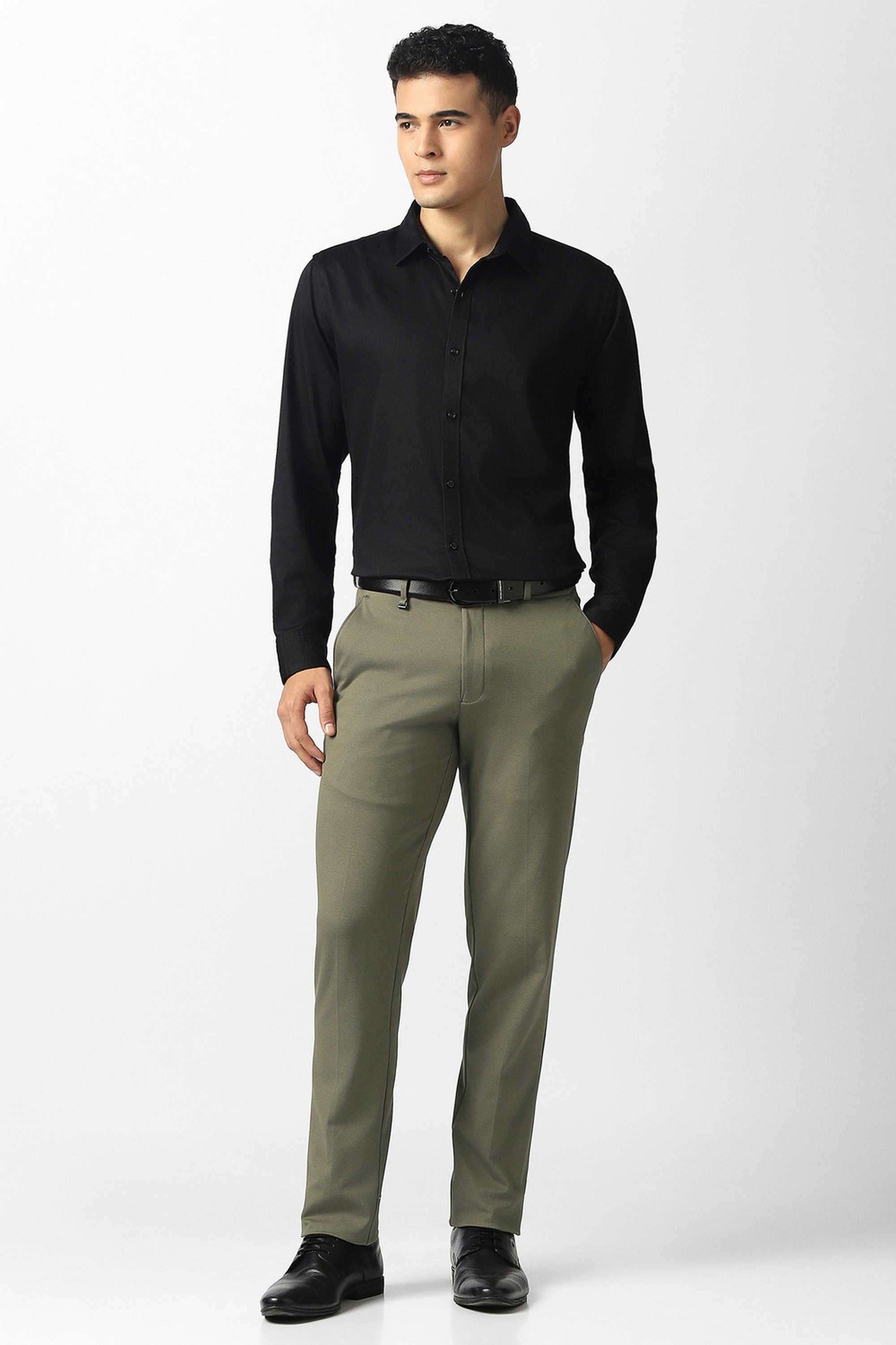 Solid-Blended-Fabric-Super-Slim-Fit-Men-s-Formal-Trousers
