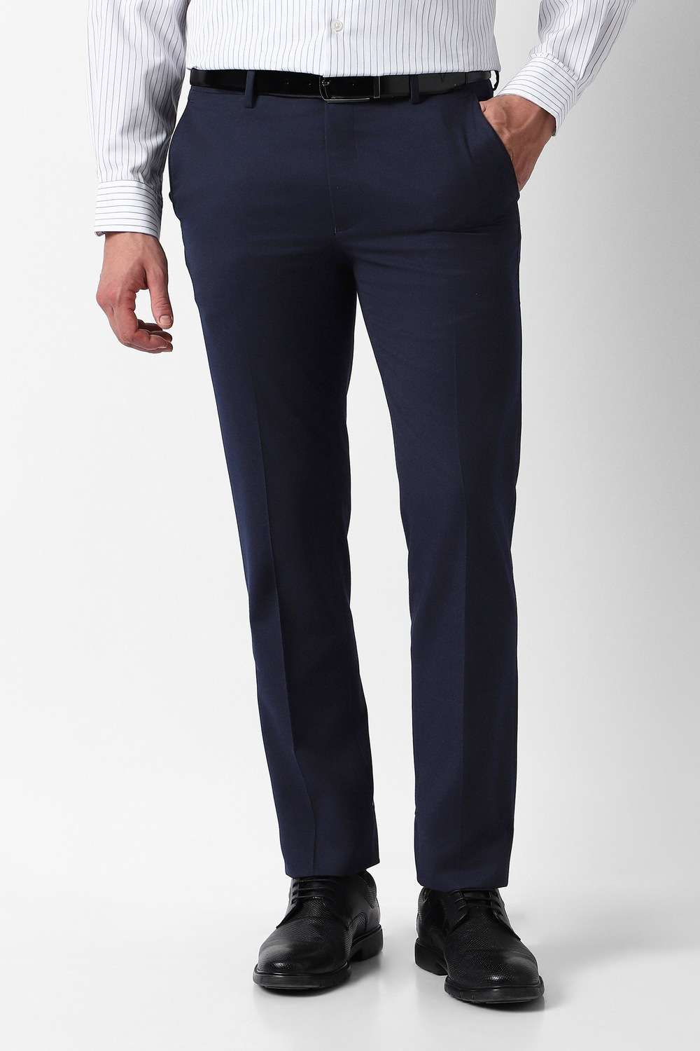 Solid-Blended-Fabric-Slim-Fit-Men-s-Trousers