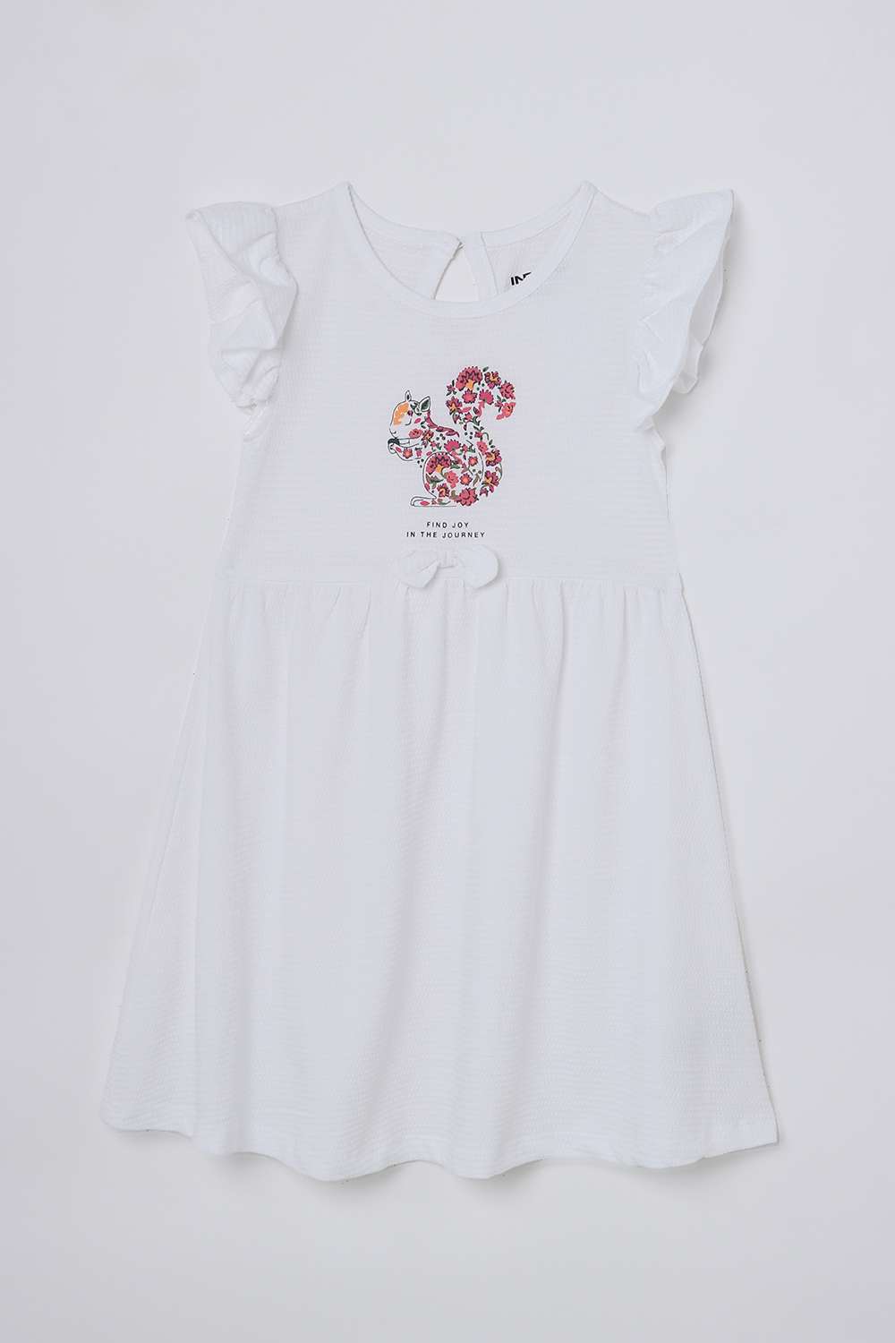 Buy Intune White Textured Cotton Blend Round Neck Girls Casual Wear Dress |  Shoppers Stop