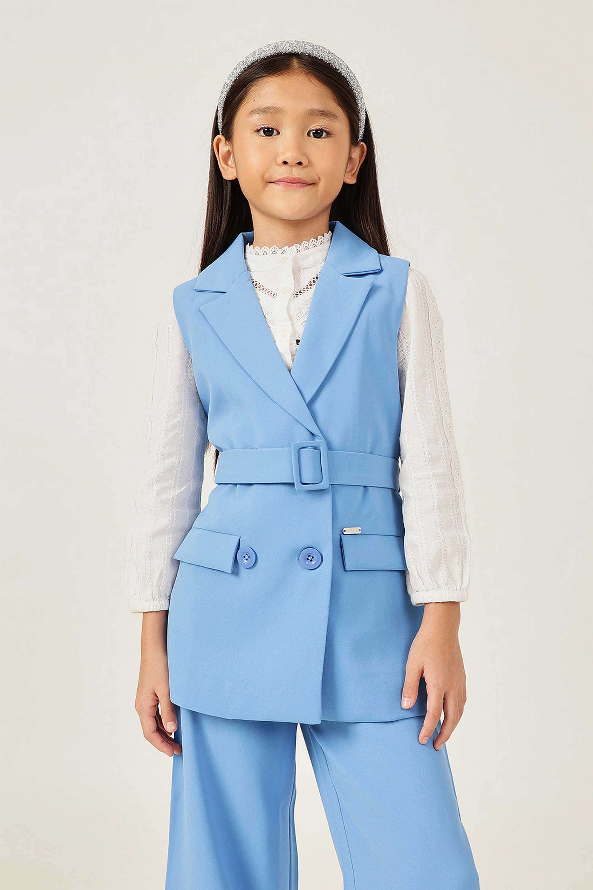 Solid-Polyester-Collared-Girls-Jacket