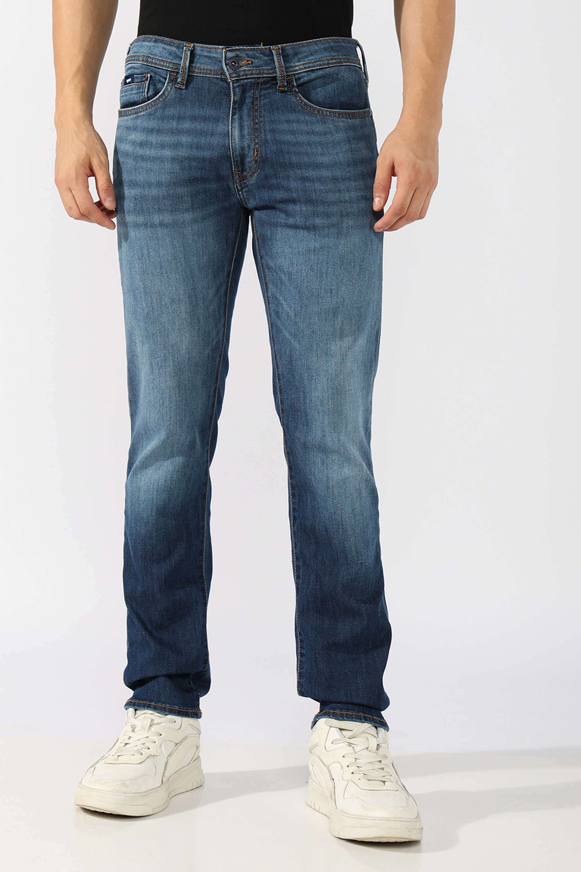 Solid-Cotton-Lycra-Slim-Fit-Men-s-Jeans