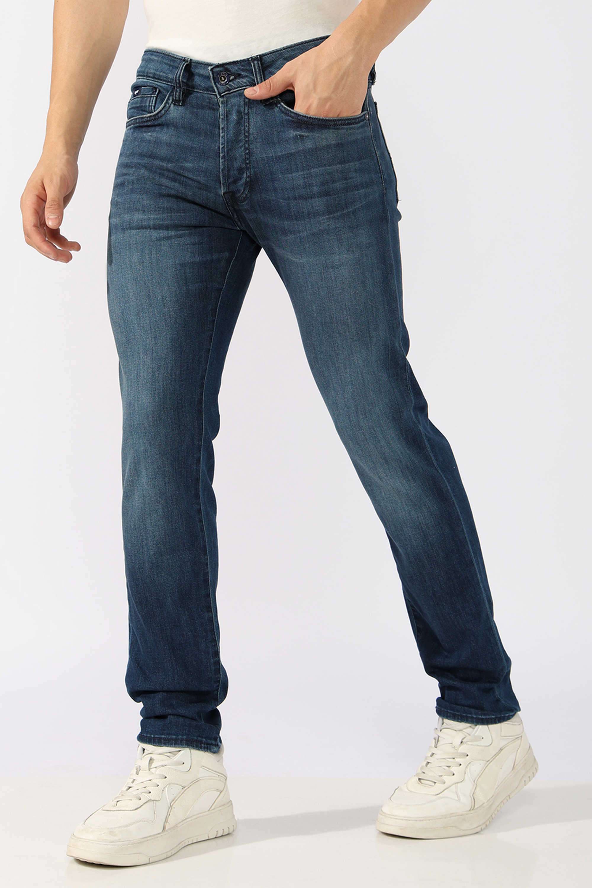 Solid-Cotton-Lycra-Slim-Fit-Men-s-Jeans