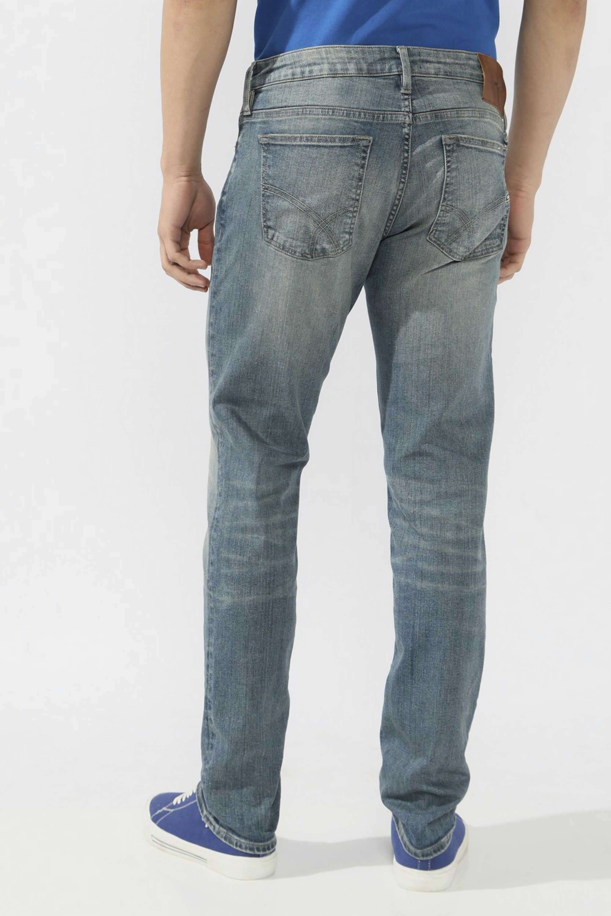 Solid-Polyester-Cotton-Slim-Fit-Men-s-Jeans