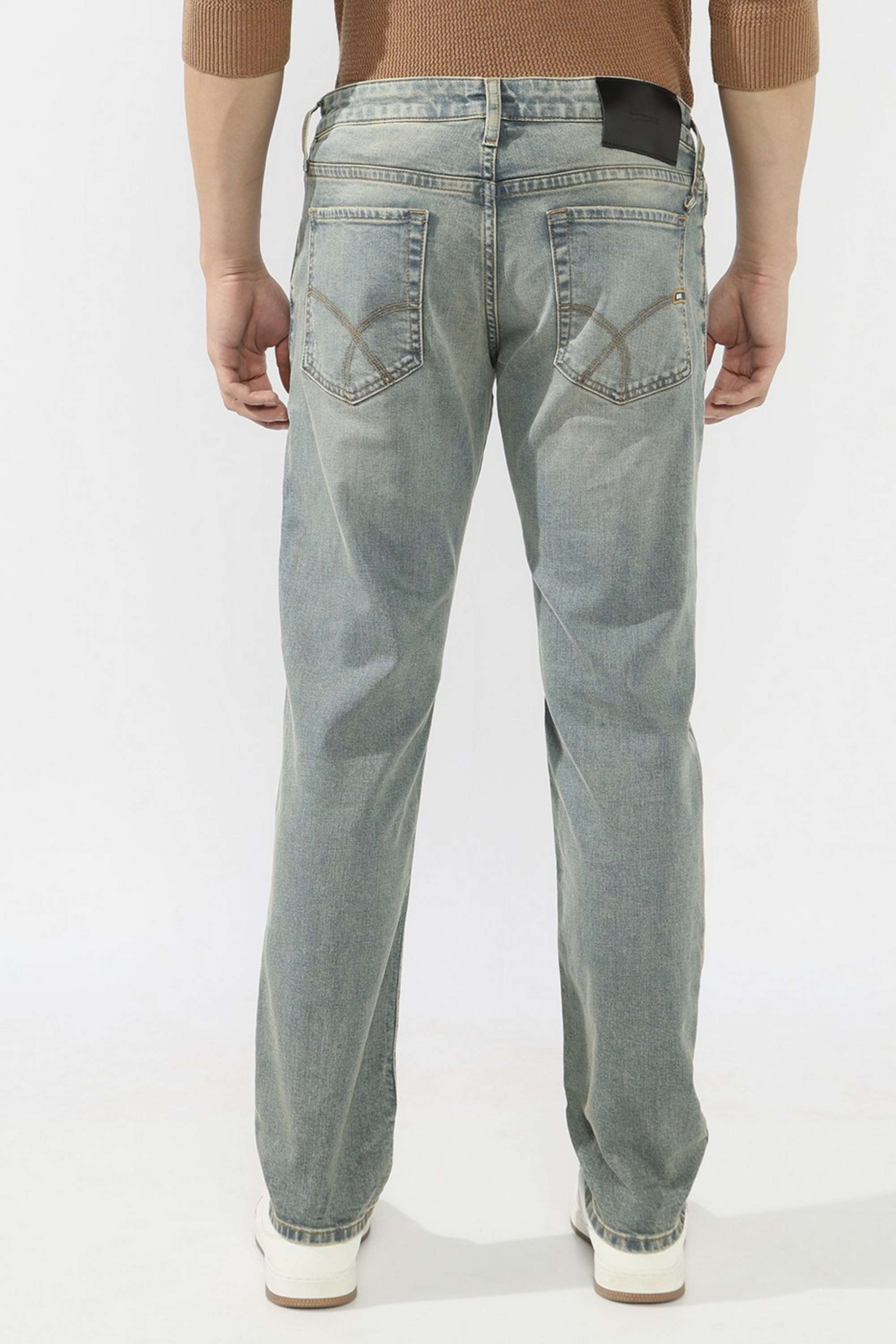 Solid-Cotton-Blend-Straight-Fit-Men-s-Jeans