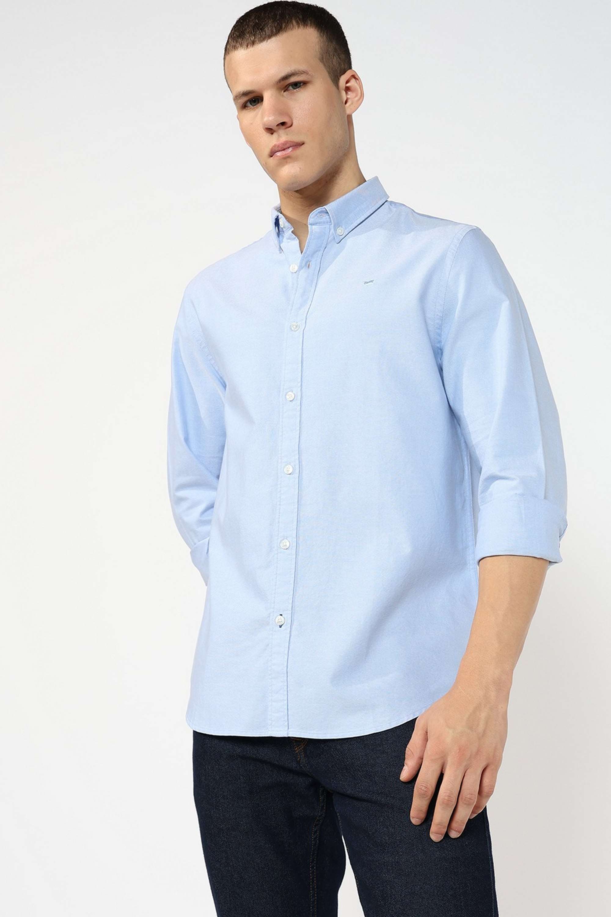 Solid-Cotton-Regular-Fit-Men-s-Shirt