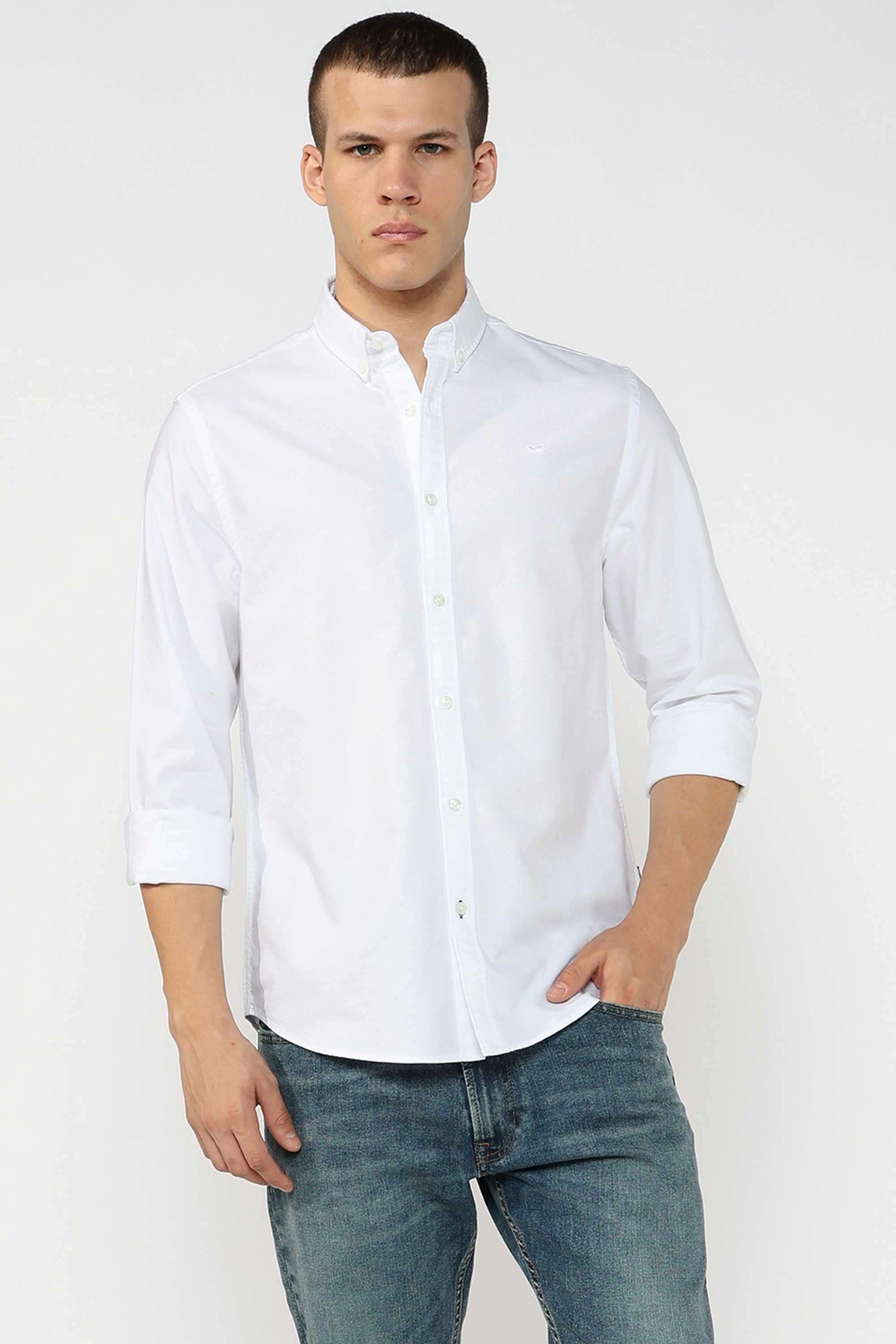 Solid-Cotton-Regular-Fit-Men-s-Casual-Shirt