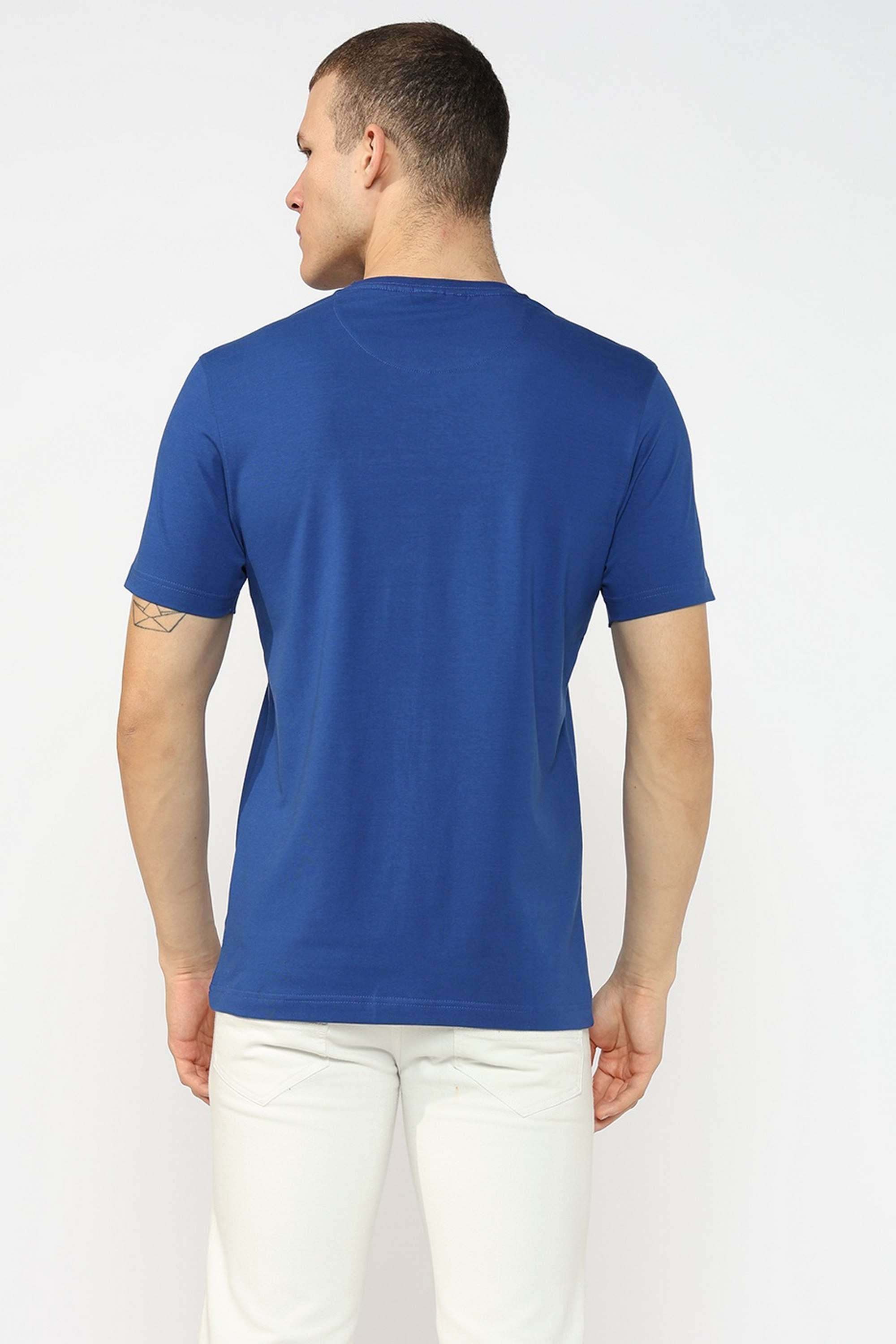Solid-Cotton-Blend-Henley-Men-s-T-Shirt