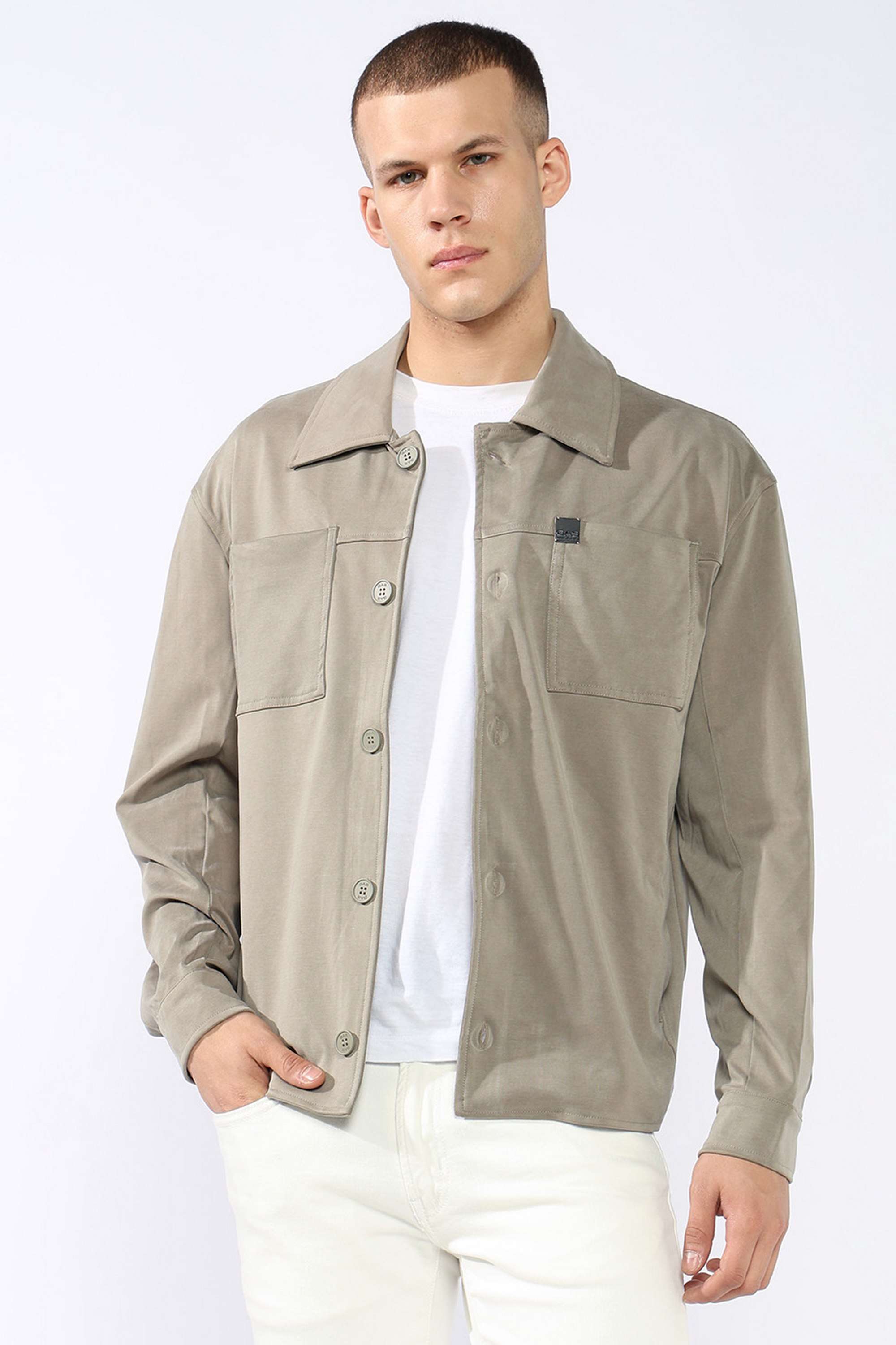 Solid-Blended-Fabric-Regular-Fit-Men-s-Jacket