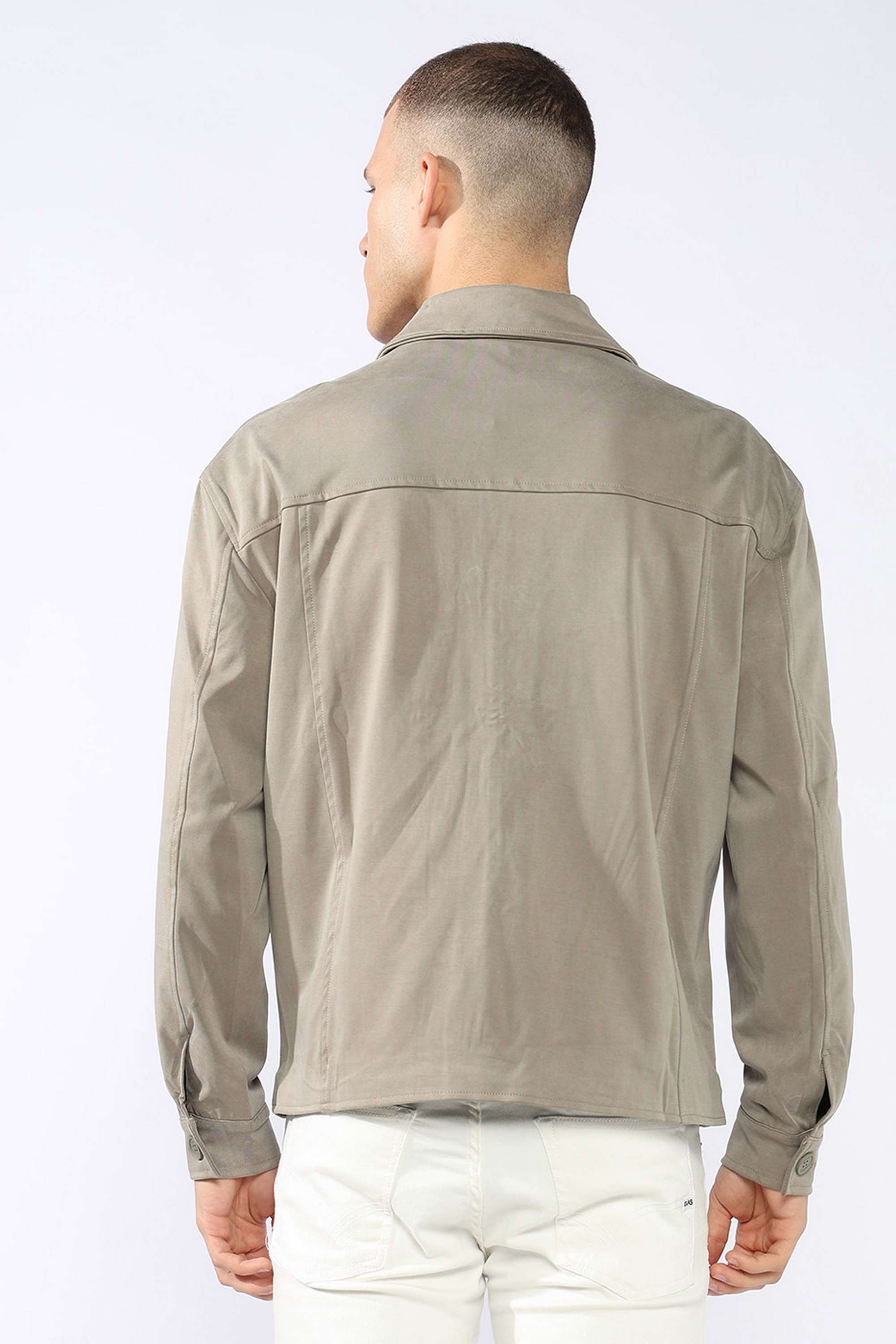 Solid-Blended-Fabric-Regular-Fit-Men-s-Jacket