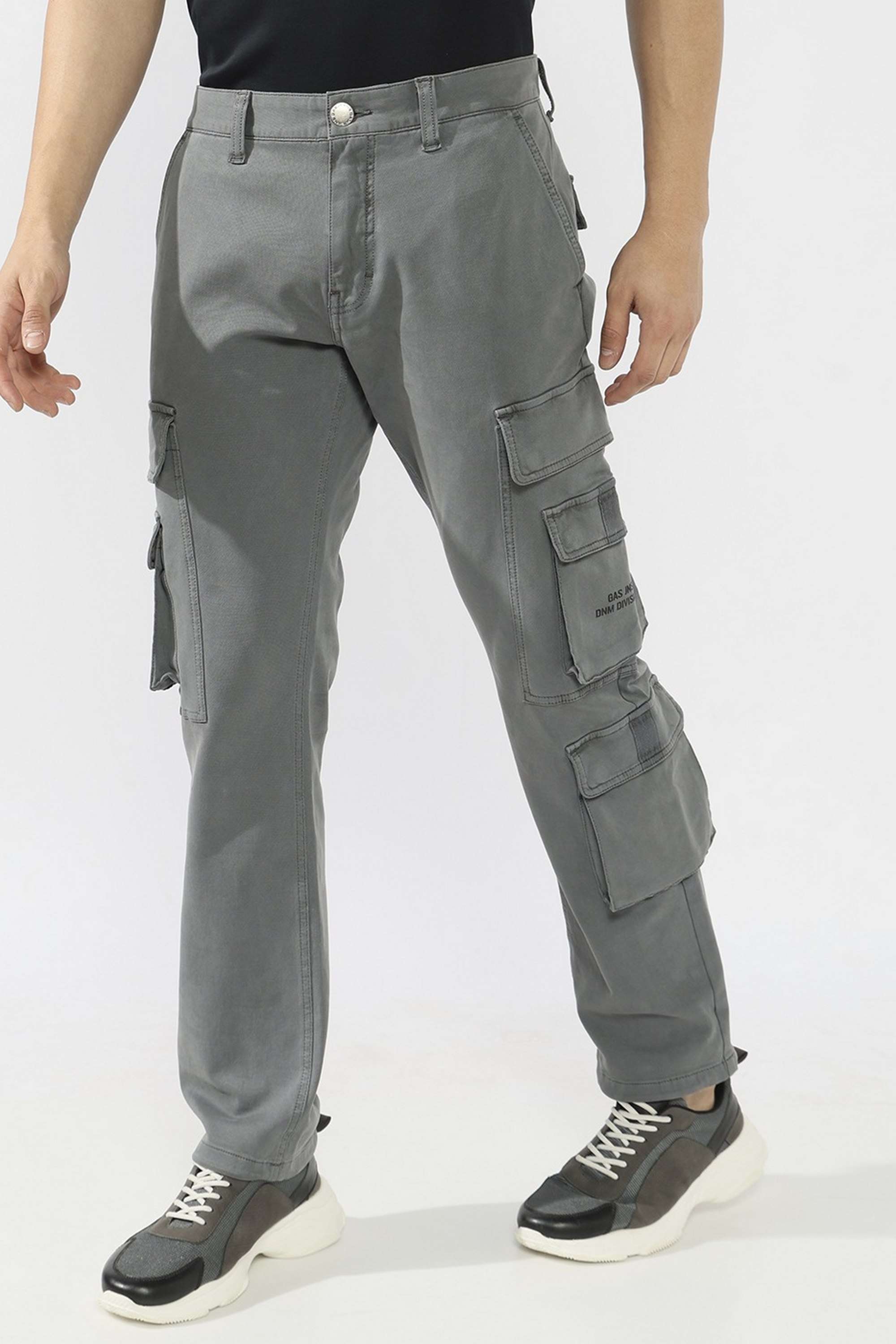 Solid-Cotton-Blend-Straight-Fit-Men-s-Trousers