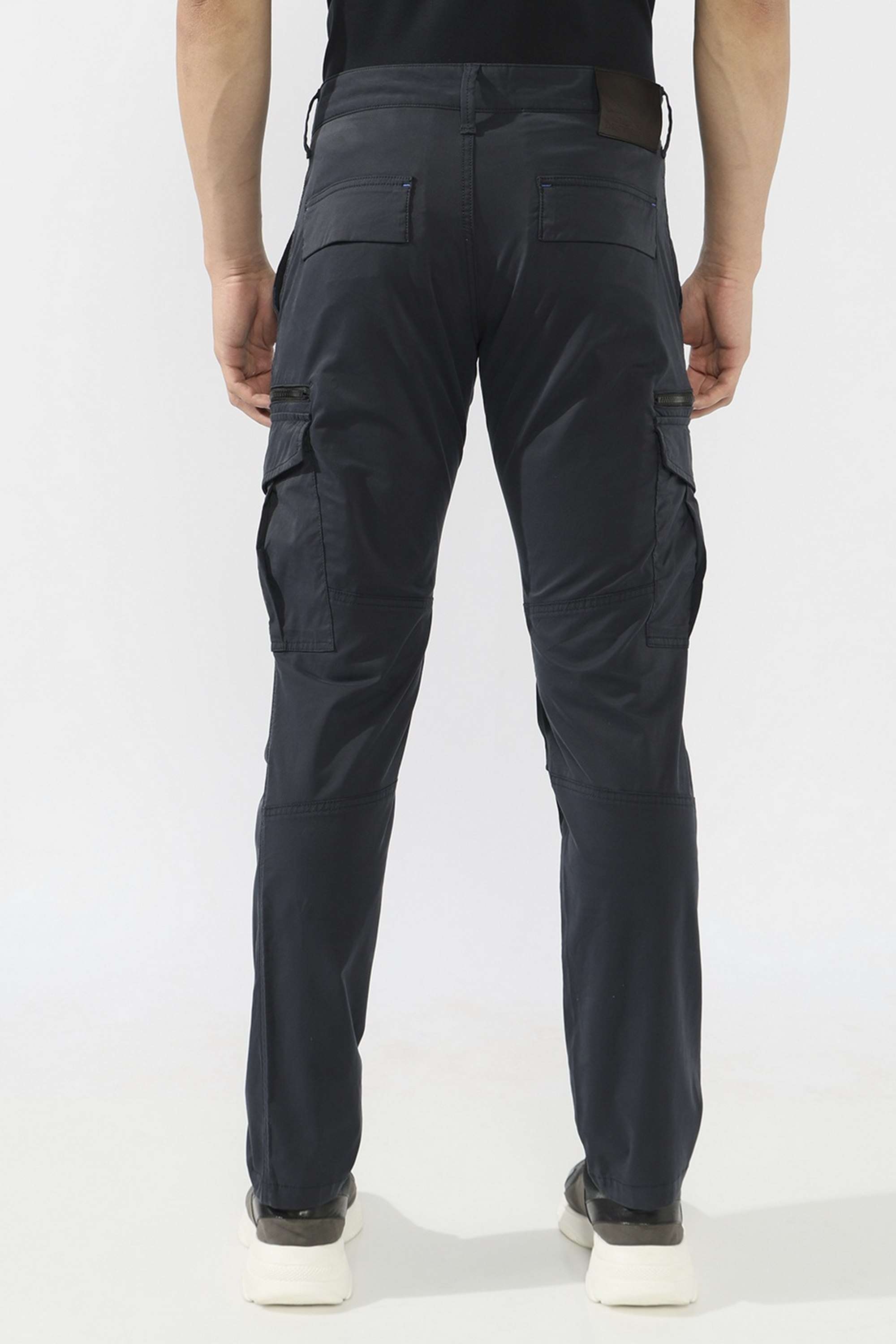 Solid-Cotton-Blend-Straight-Fit-Men-s-Trousers