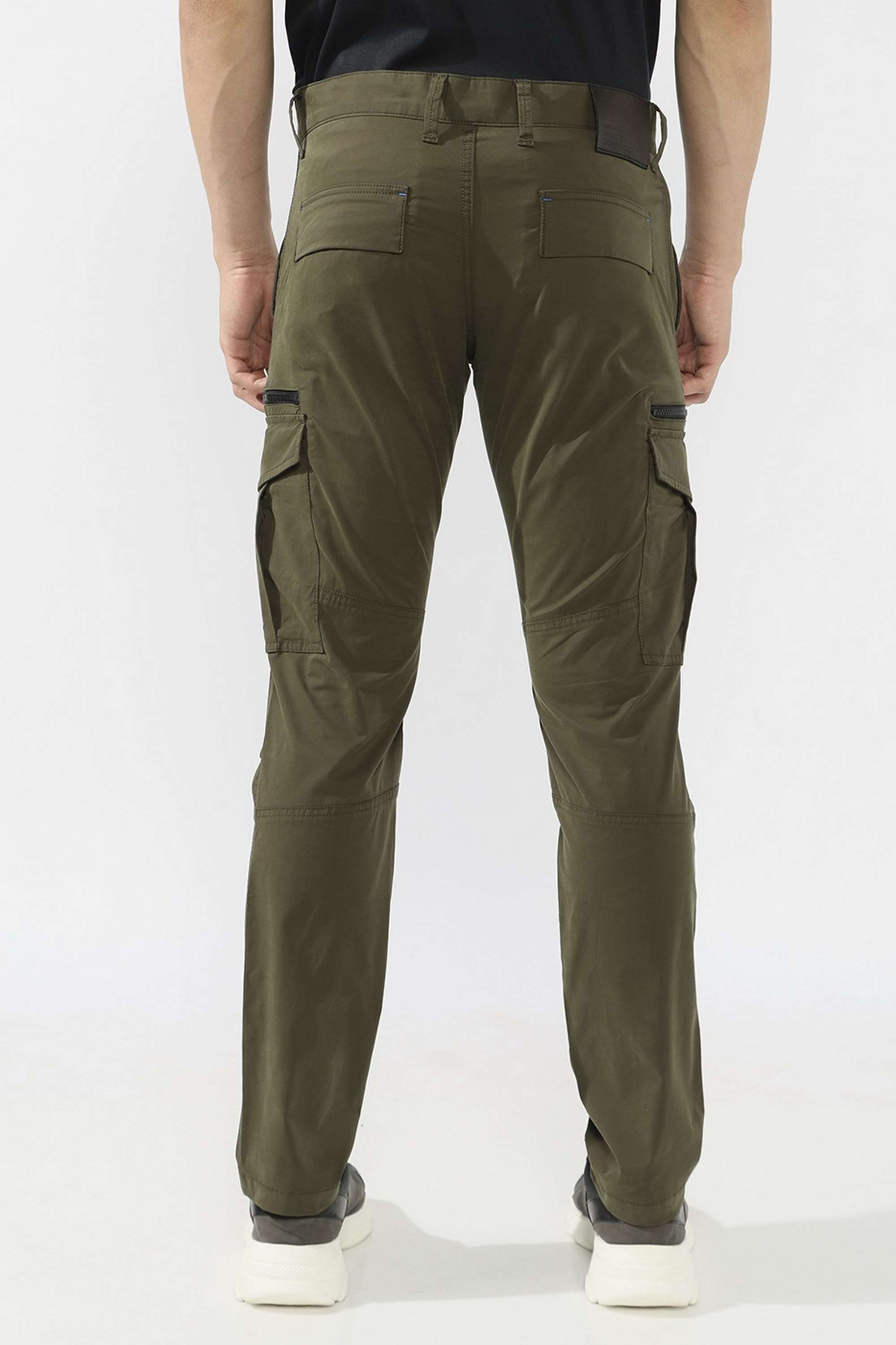 Solid-Cotton-Blend-Straight-Fit-Men-s-Trousers
