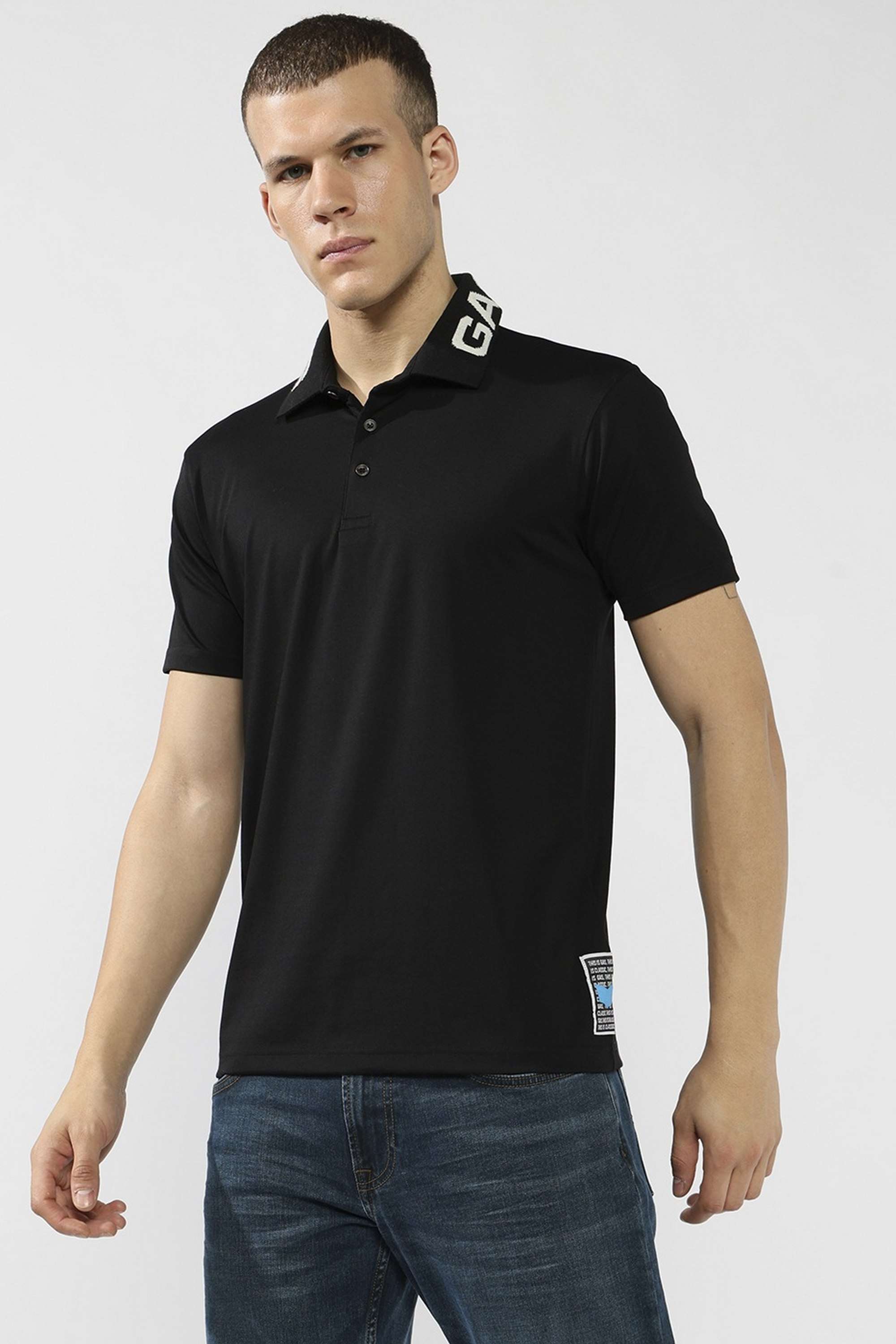 Solid-Blended-Fabric-Polo-Men-s-T-Shirt