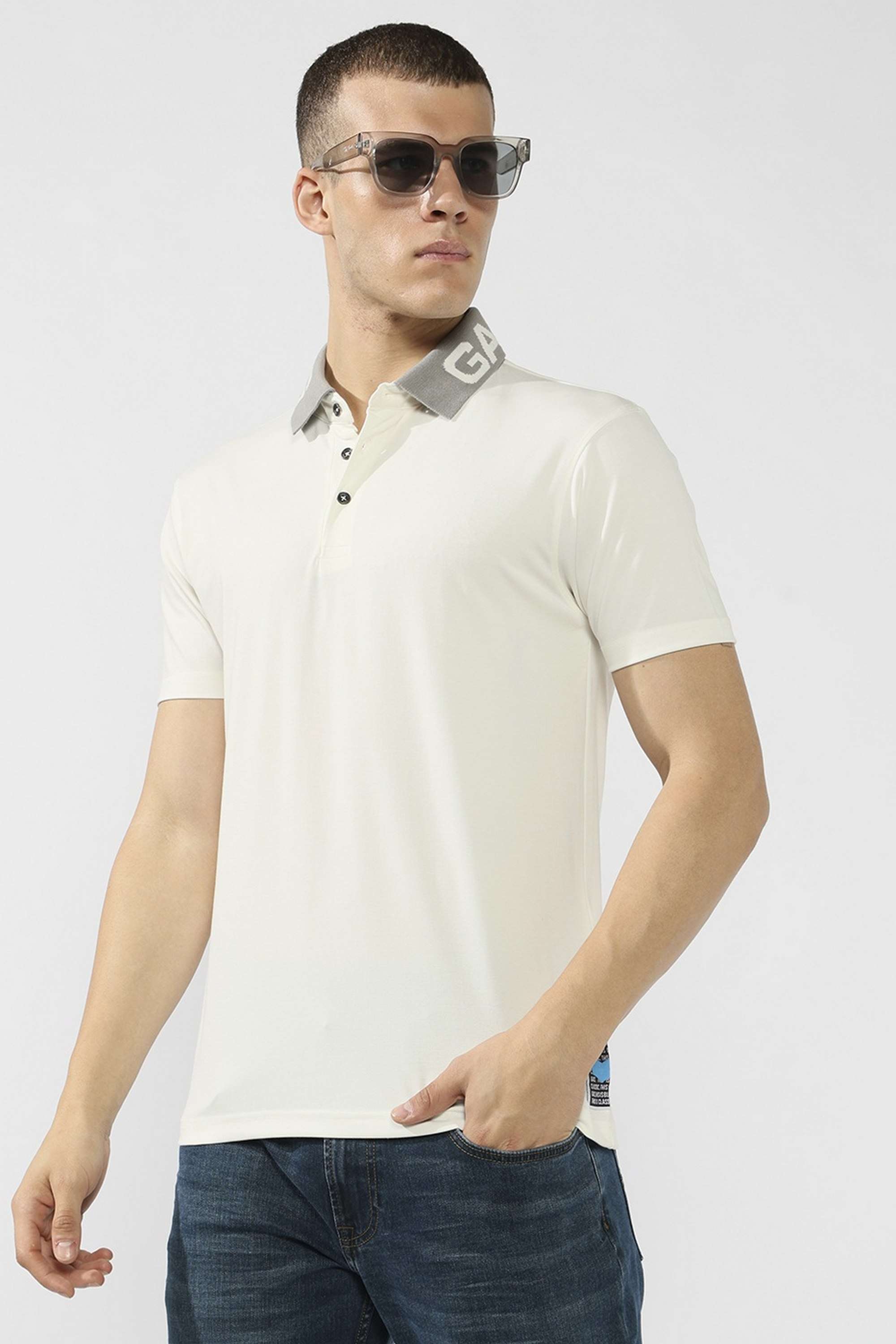 Solid-Blended-Fabric-Polo-Men-s-T-Shirt