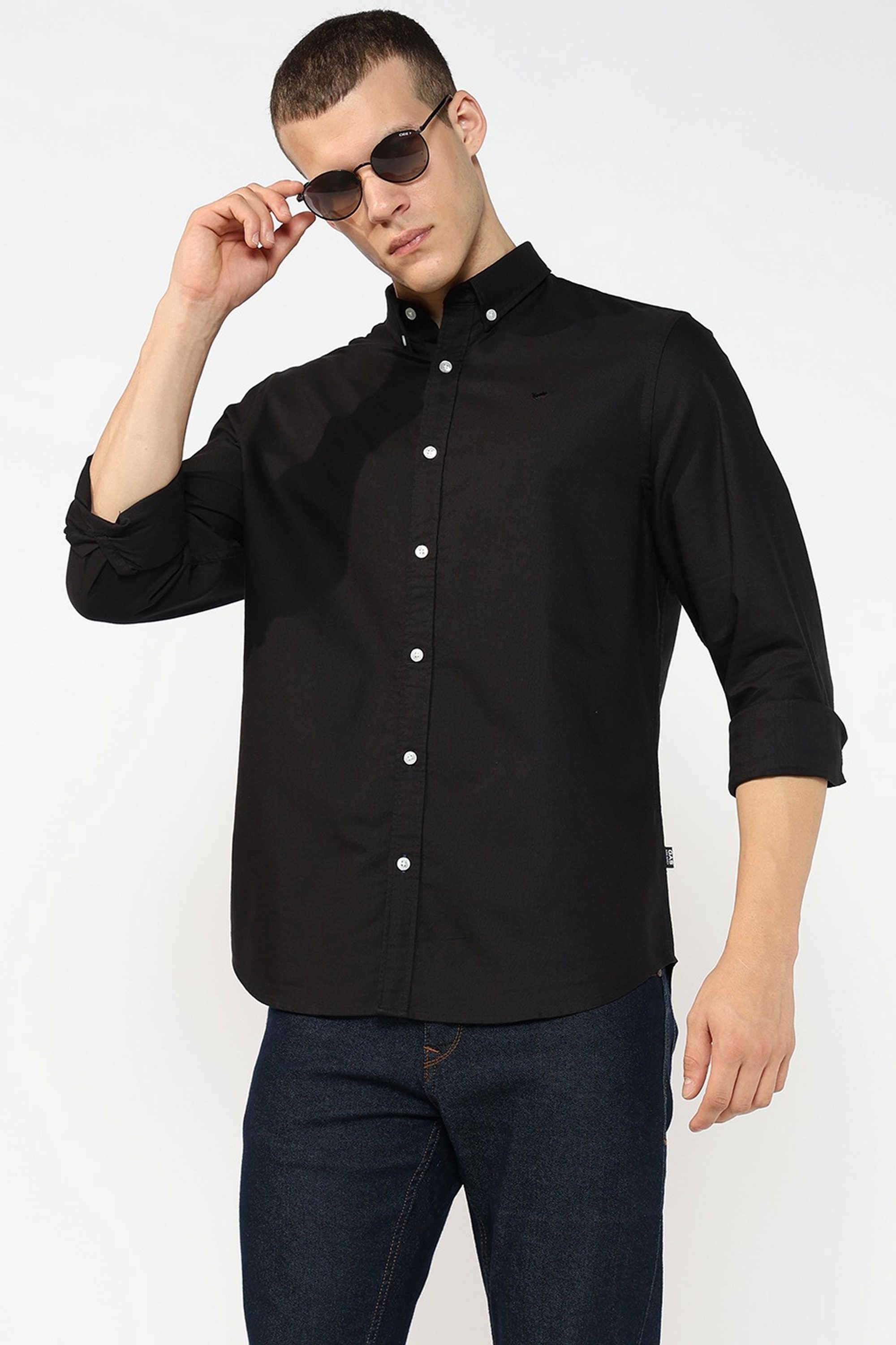 Solid-Cotton-Regular-Fit-Men-s-Casual-Shirt