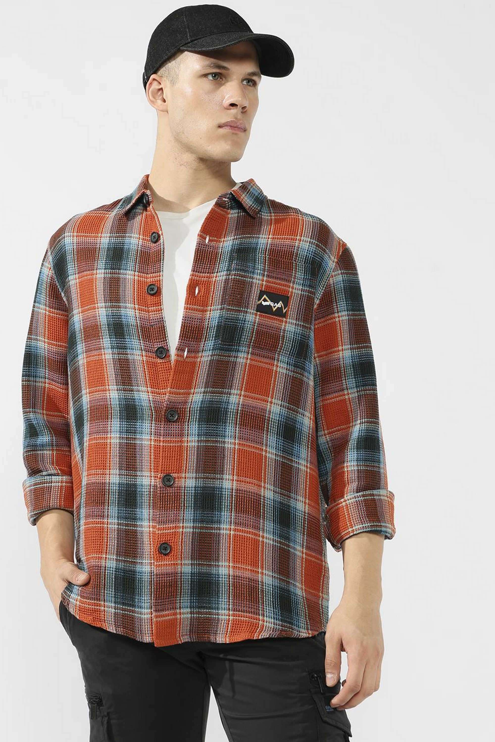 Checks-Polyester-Cotton-Regular-Fit-Men-s-Casual-Shirt