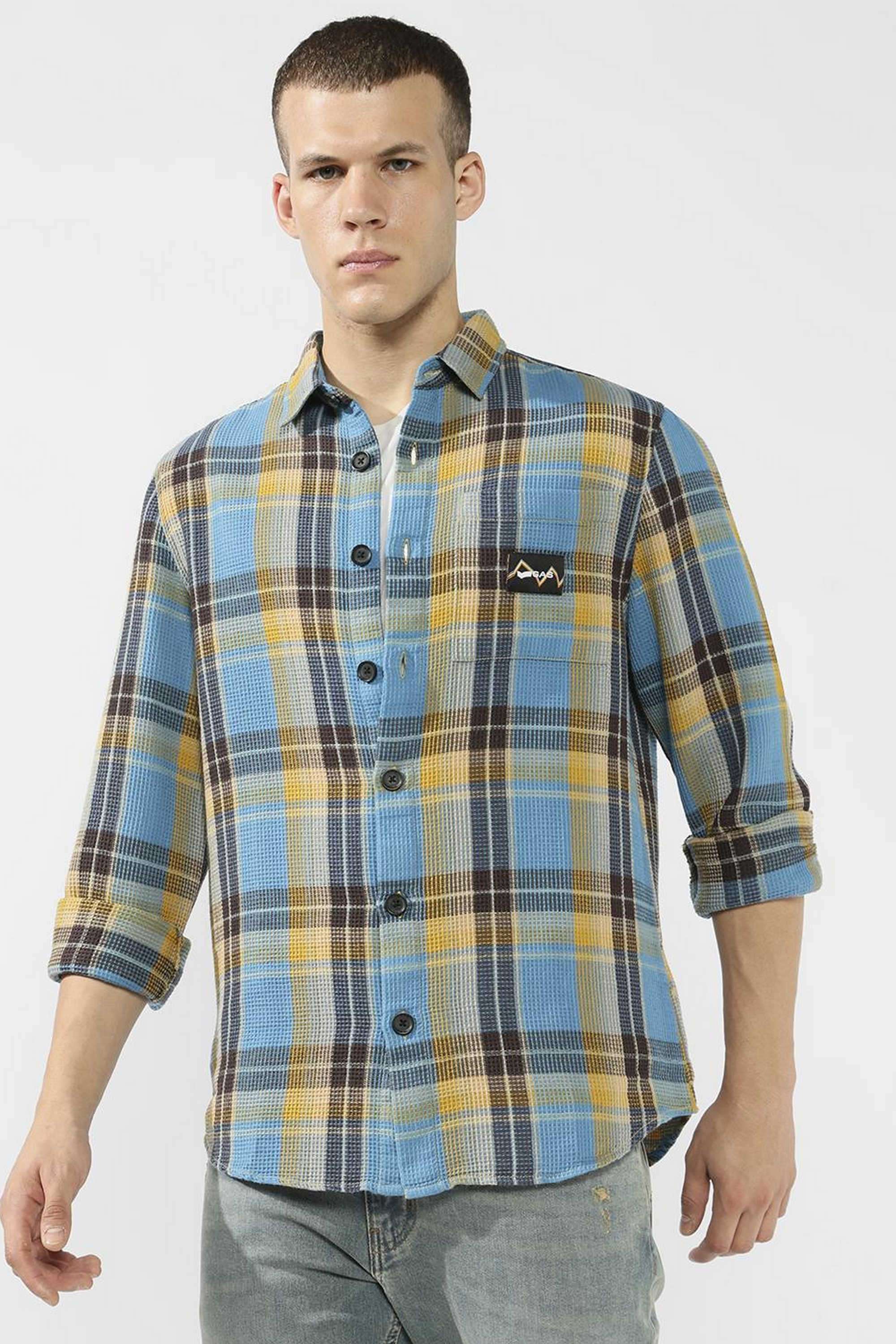 Checks-Polyester-Cotton-Regular-Fit-Men-s-Casual-Shirt