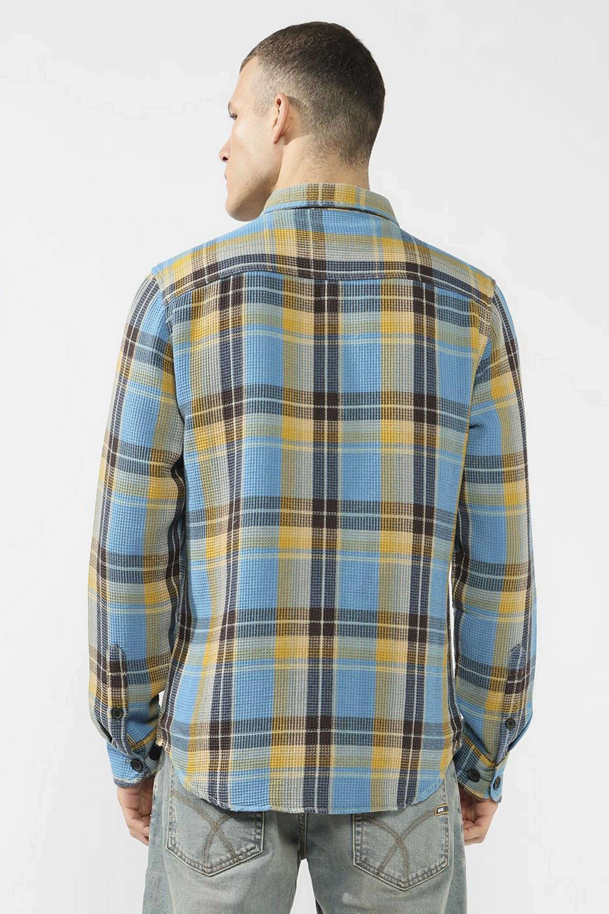 Checks-Polyester-Cotton-Regular-Fit-Men-s-Casual-Shirt