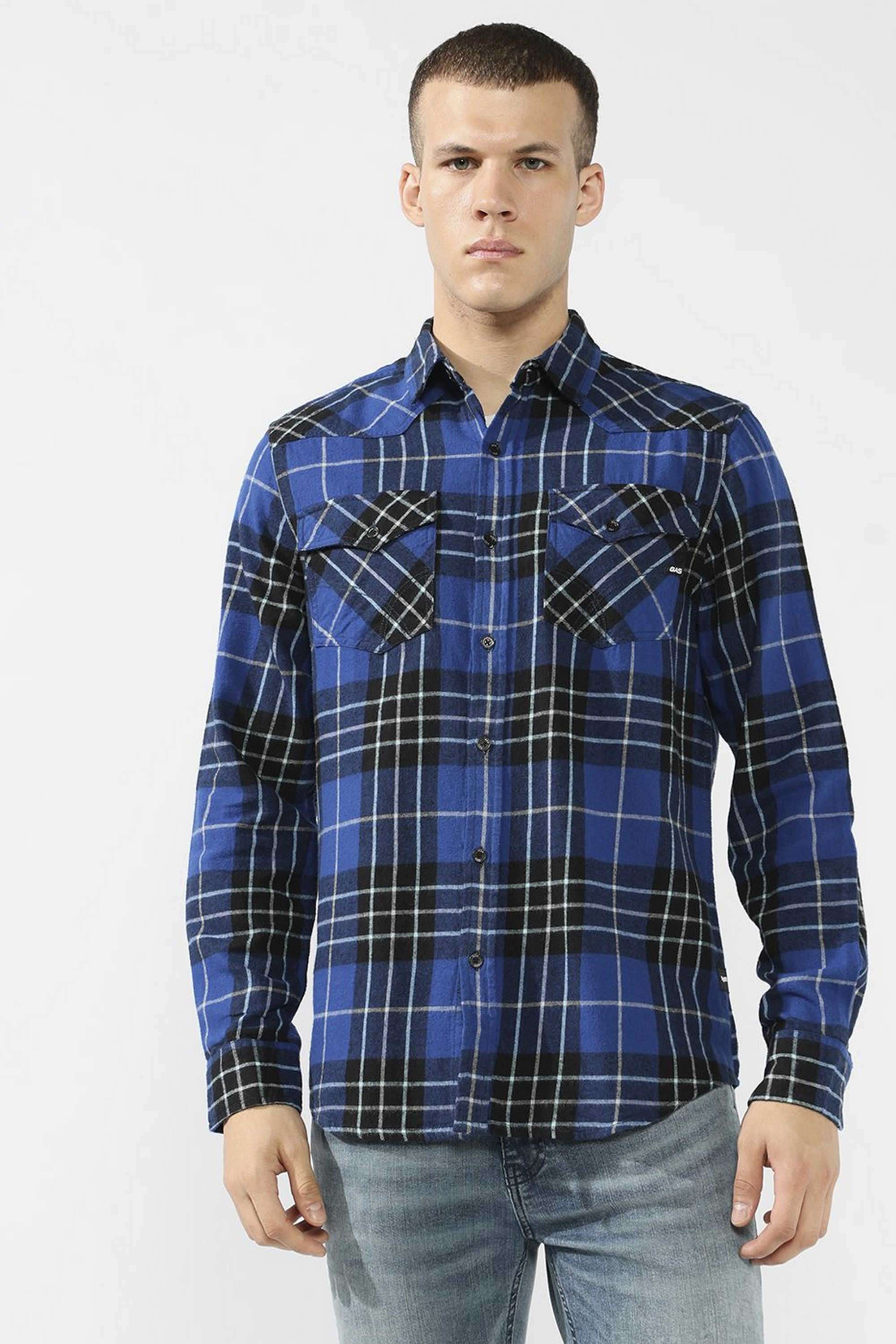 Checks-Polyester-Cotton-Regular-Fit-Men-s-Casual-Shirt