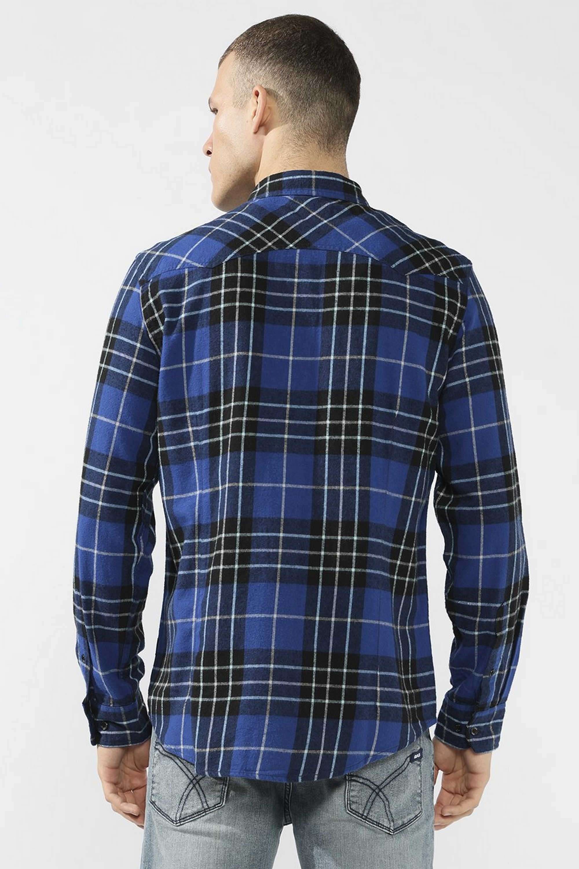 Checks-Polyester-Cotton-Regular-Fit-Men-s-Casual-Shirt