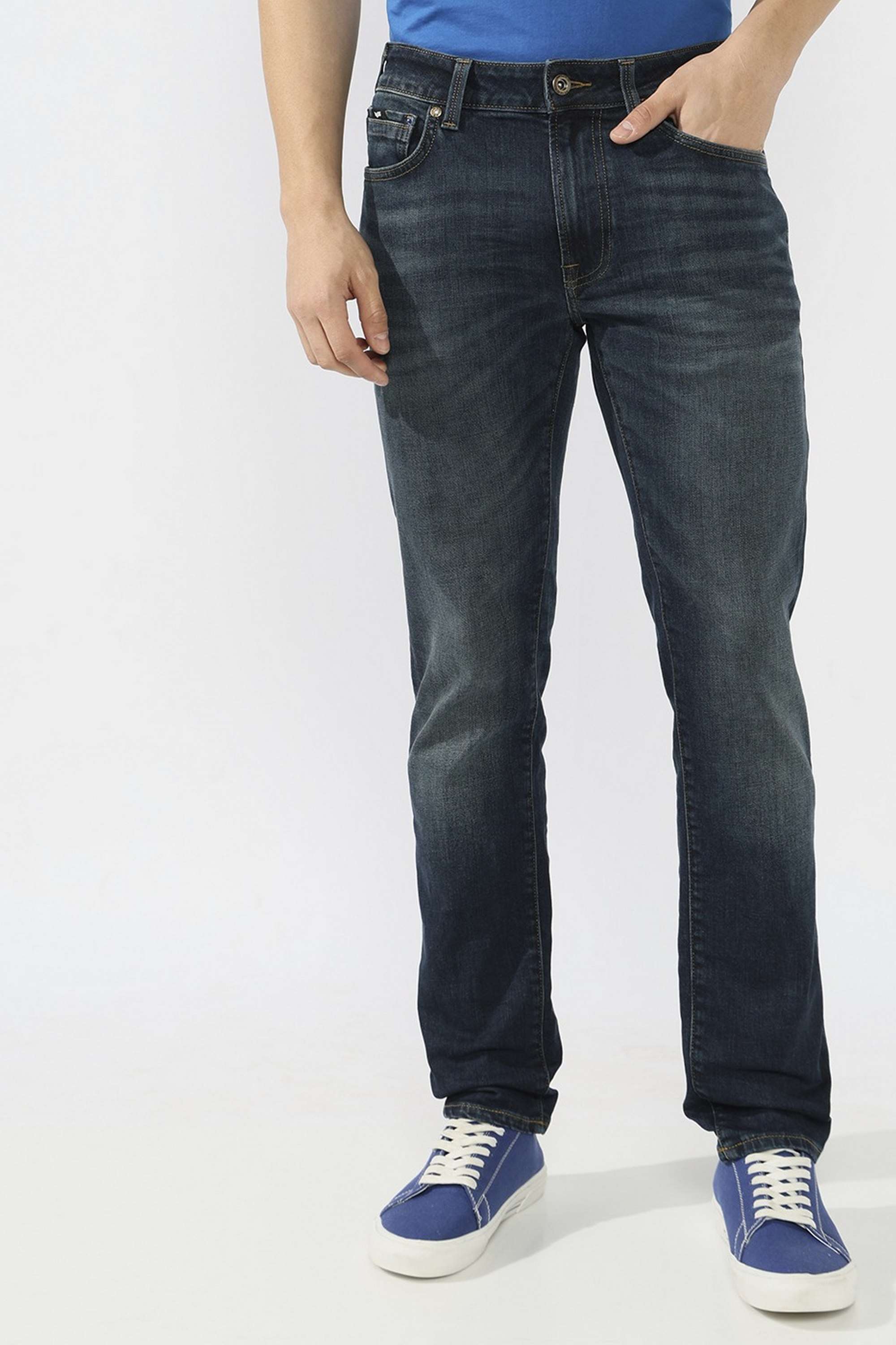 Solid-Cotton-Blend-Slim-Fit-Men-s-Jeans