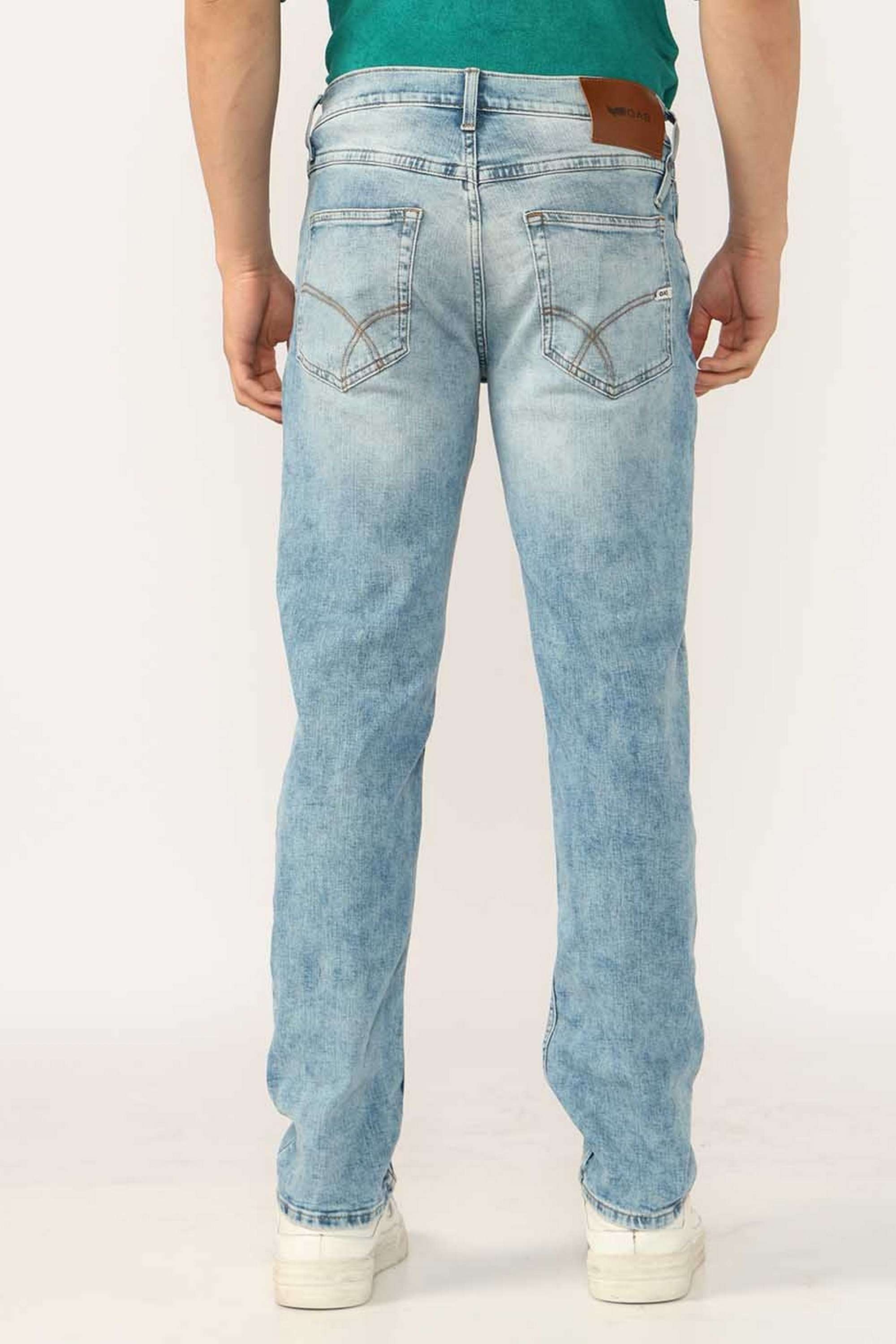 Solid-Blended-Fabric-Straight-Fit-Men-s-Jeans