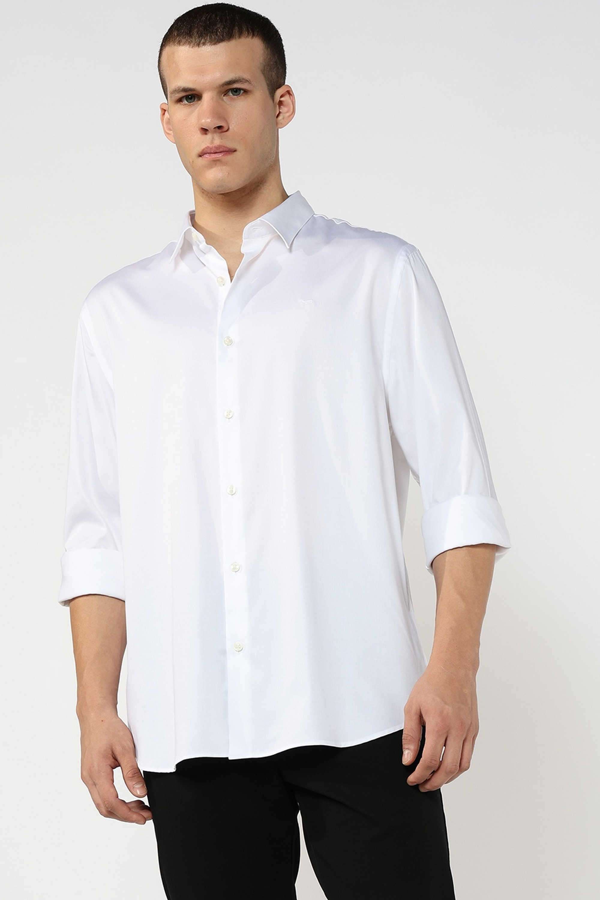 Solid-Cotton-Stretch-Regular-Fit-Men-s-Casual-Shirt