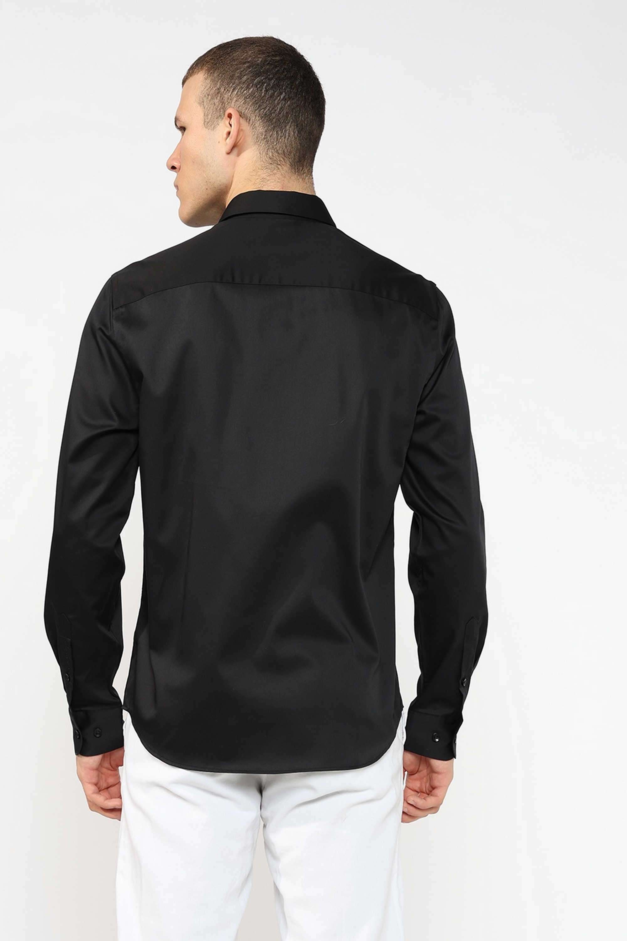 Solid-Cotton-Stretch-Regular-Fit-Men-s-Casual-Shirt