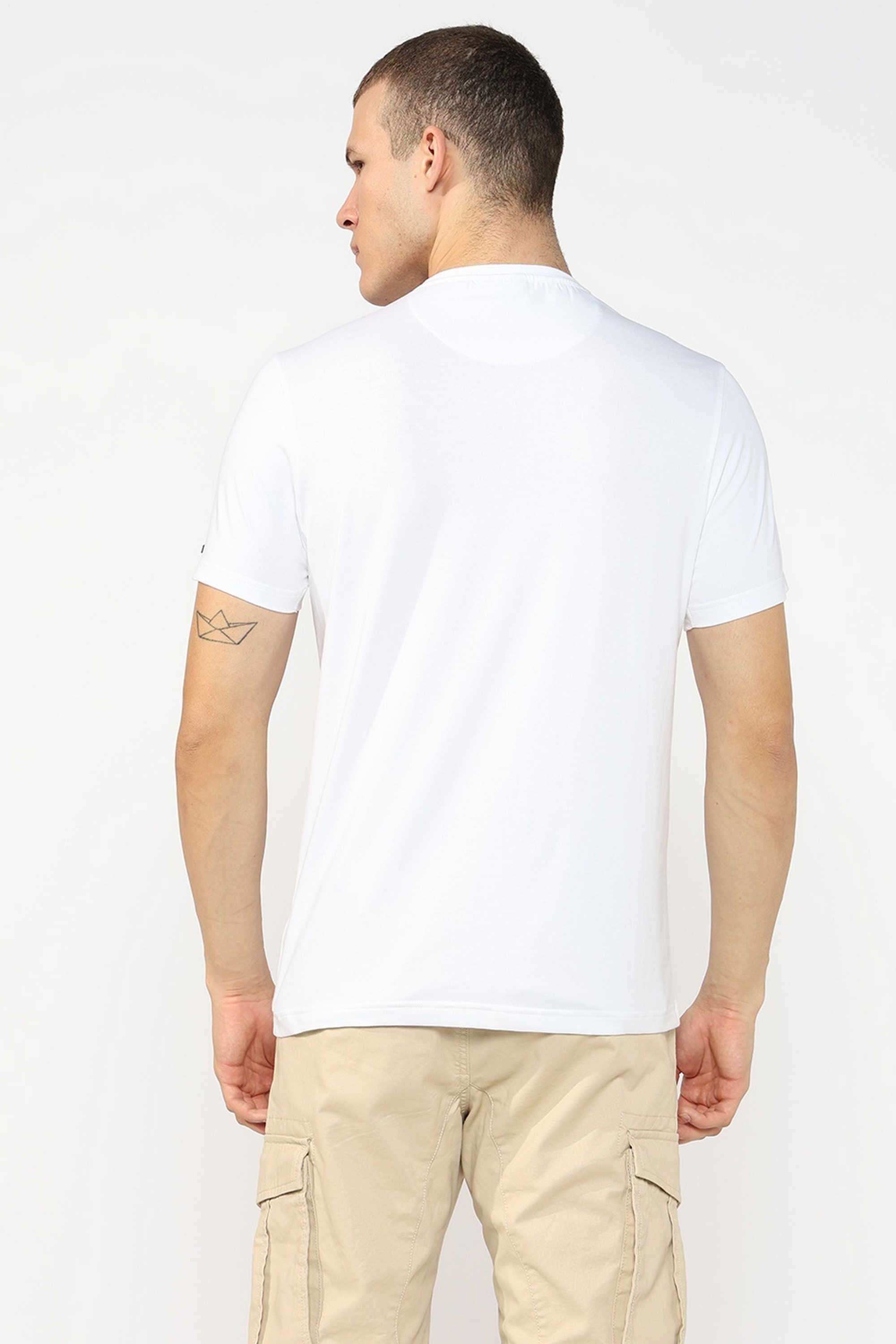 Solid-Blended-Fabric-Regular-Fit-Men-T-Shirt