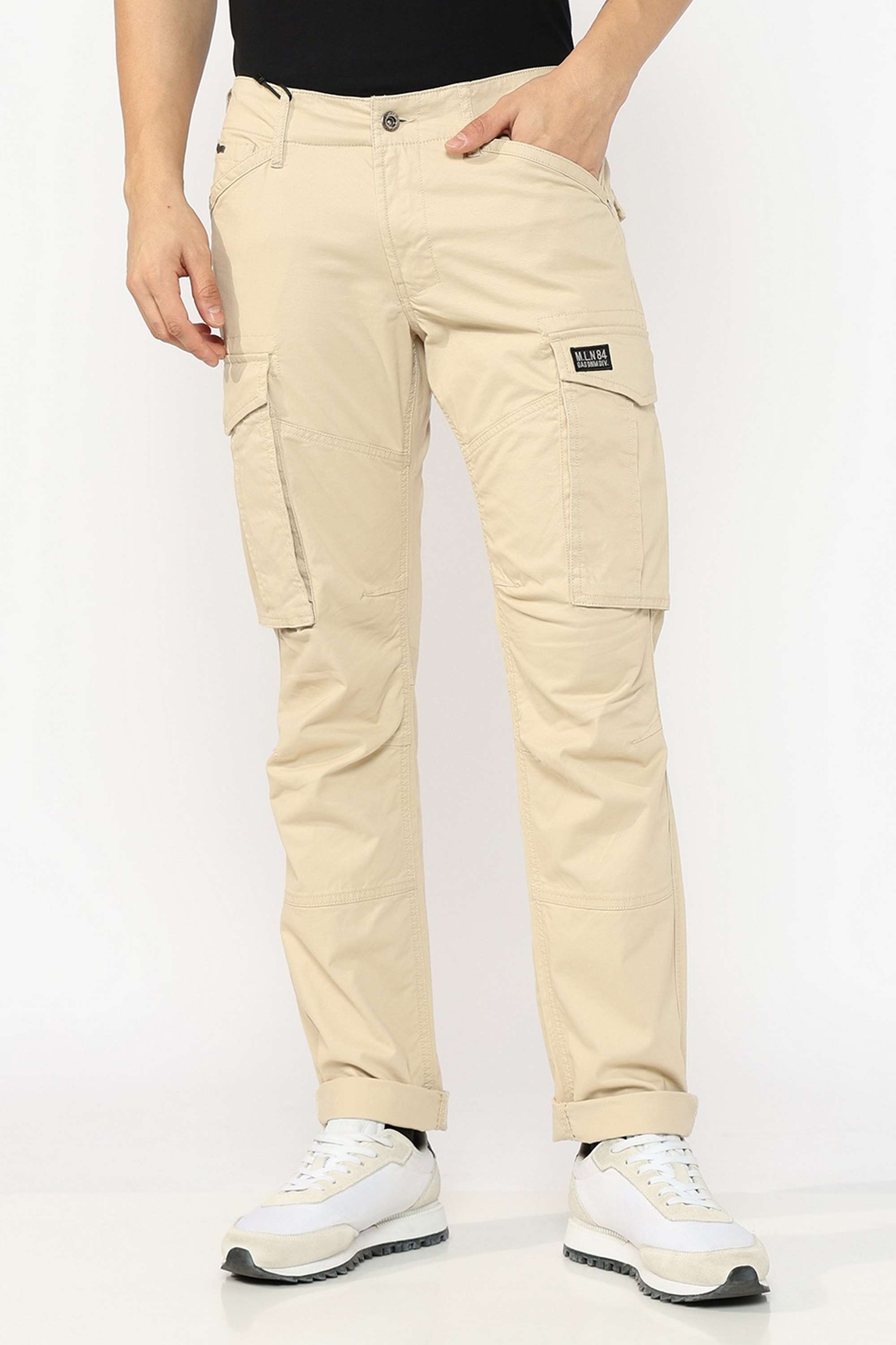 Solid-Cotton-Blend-Straight-Fit-Men-s-Trousers