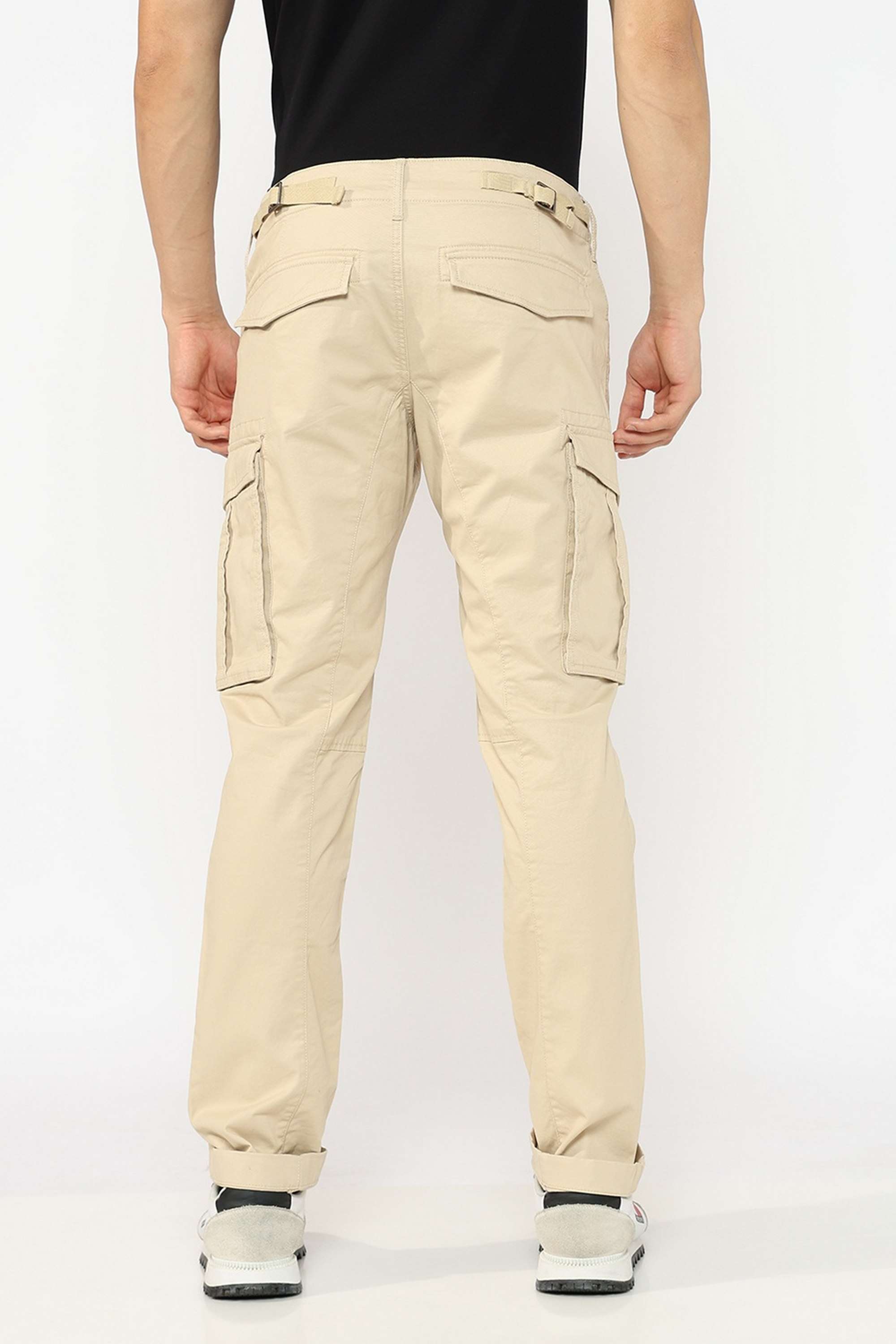 Solid-Cotton-Blend-Straight-Fit-Men-s-Trousers