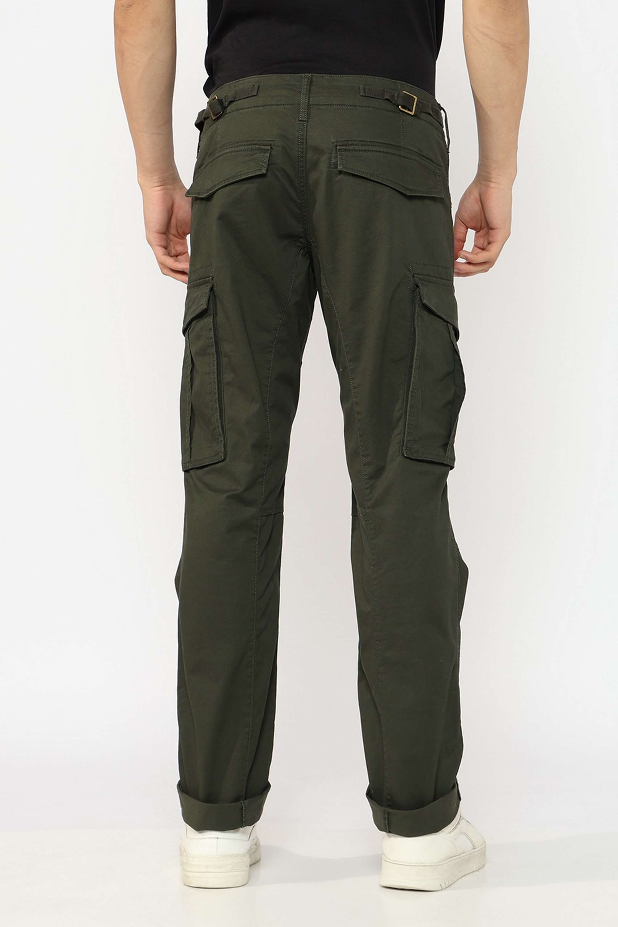 Solid-Cotton-Blend-Straight-Fit-Men-s-Trousers