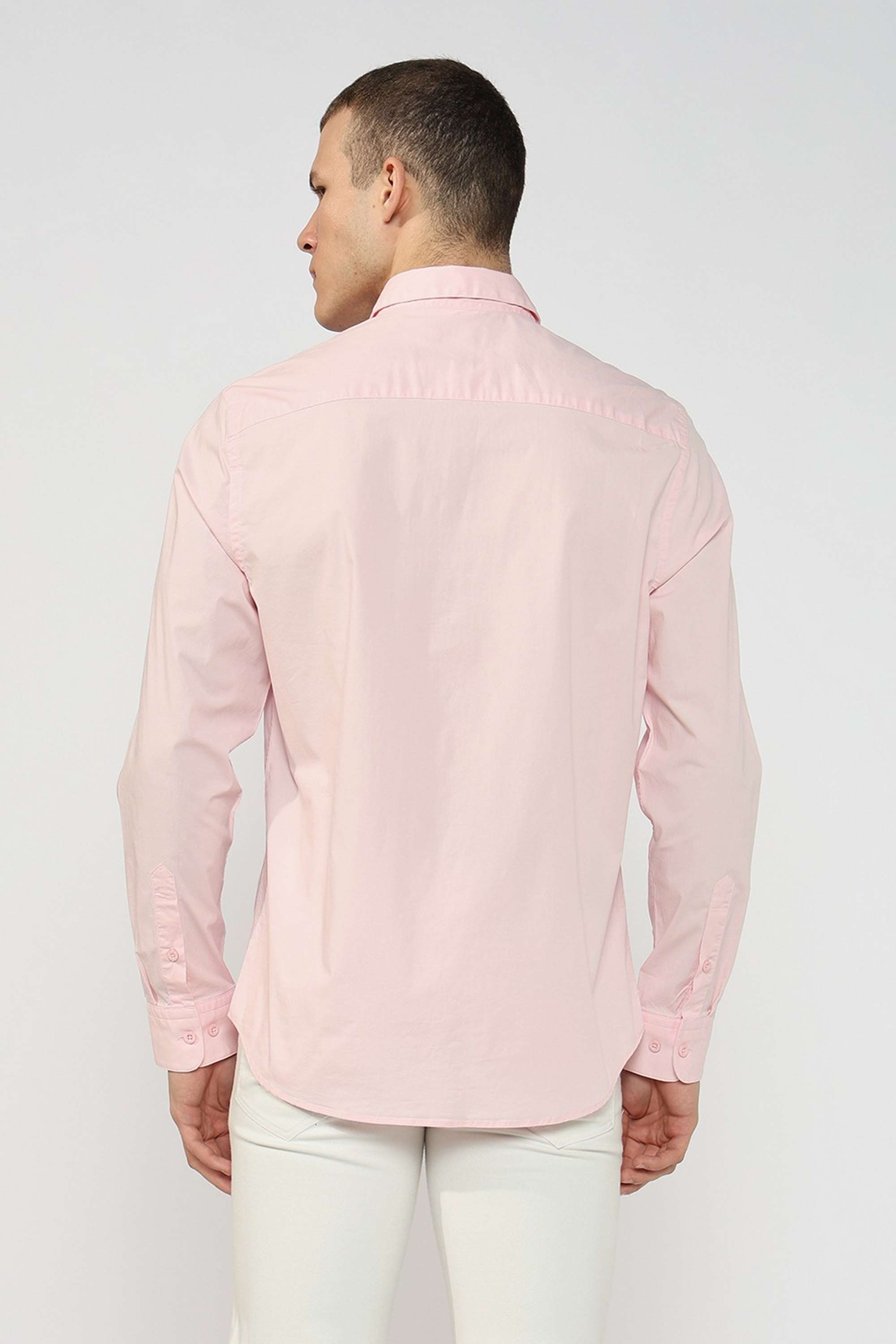 Solid-Cotton-Blend-Regular-Fit-Men-s-Shirt