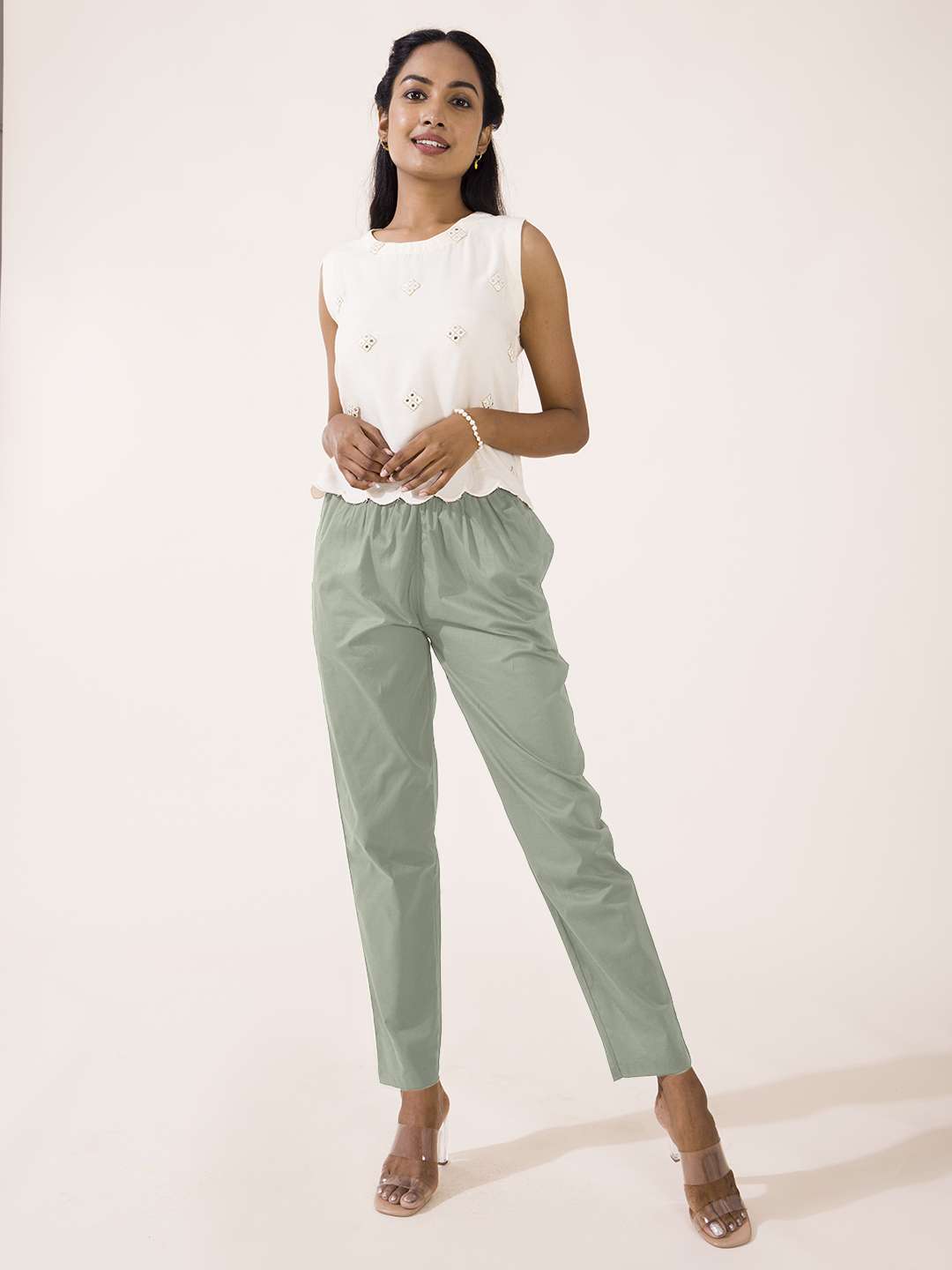 Solid-Tapered-Fit-Cotton-Women-s-Casual-Wear-Pants