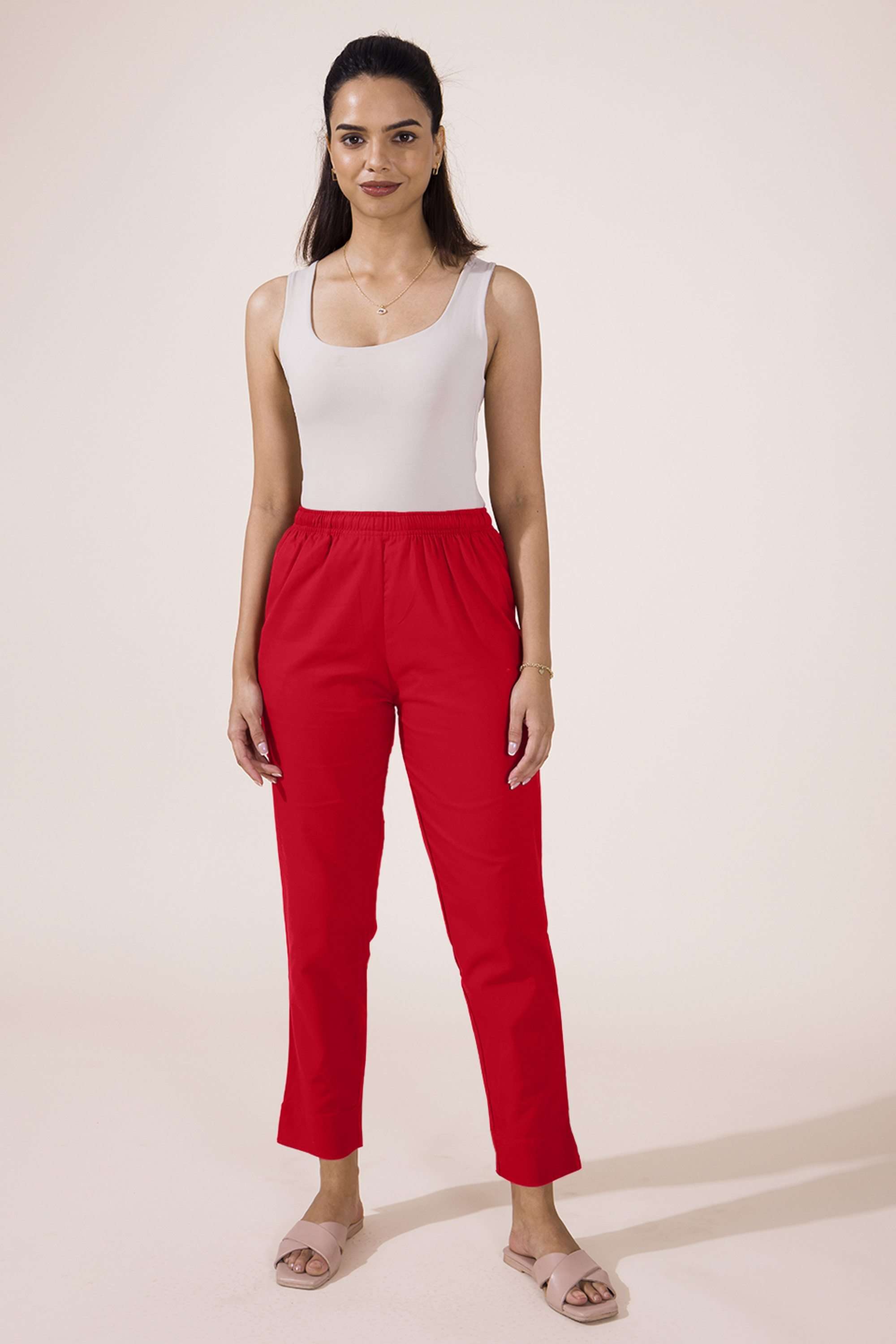 Solid-Regular-Fit-Linen-Women-s-Casual-Wear-Pants