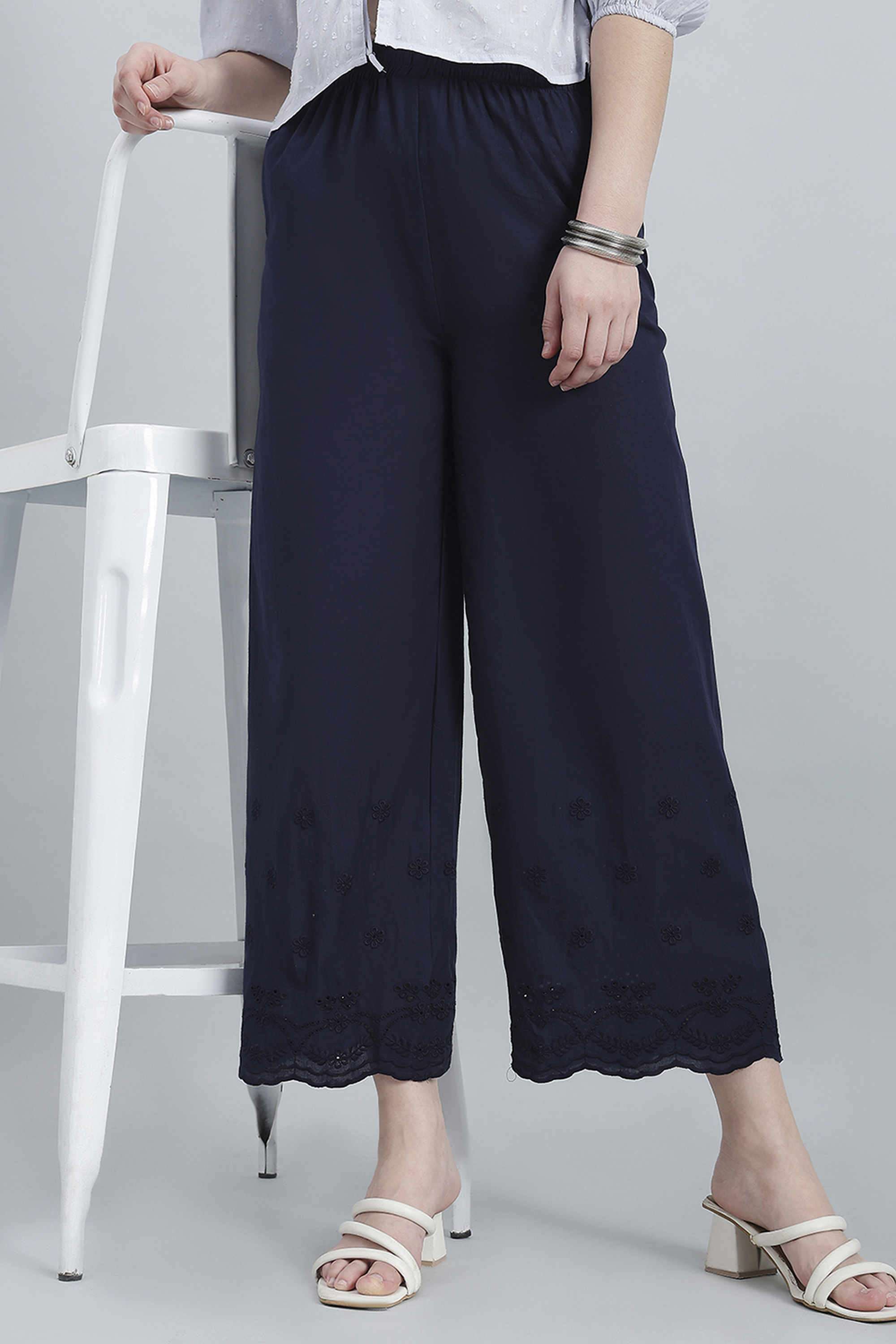 Solid-Regular-Fit-Cotton-Women-s-Ankle-Length-Palazzos