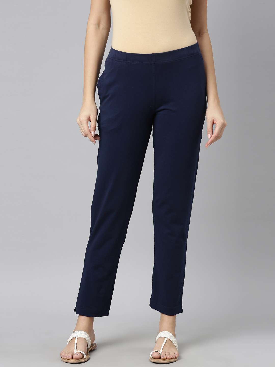 Solid-Slim-Fit-Cotton-Women-s-Casual-Wear-Pants