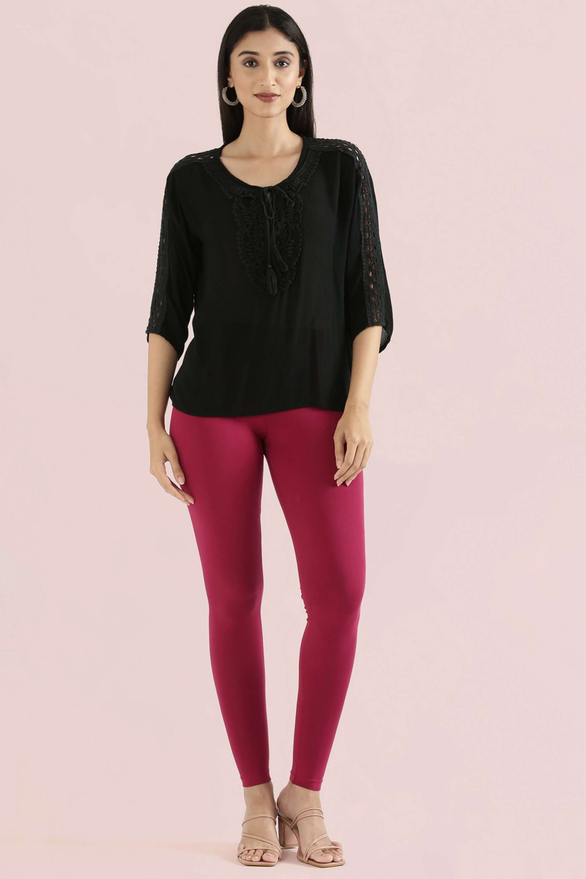 Solid-Ankle-Length-Cotton-Women-s-Leggings