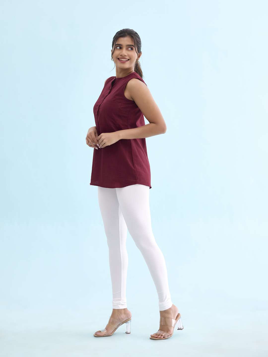 Solid-Full-Length-Nylon-Women-s-Leggings