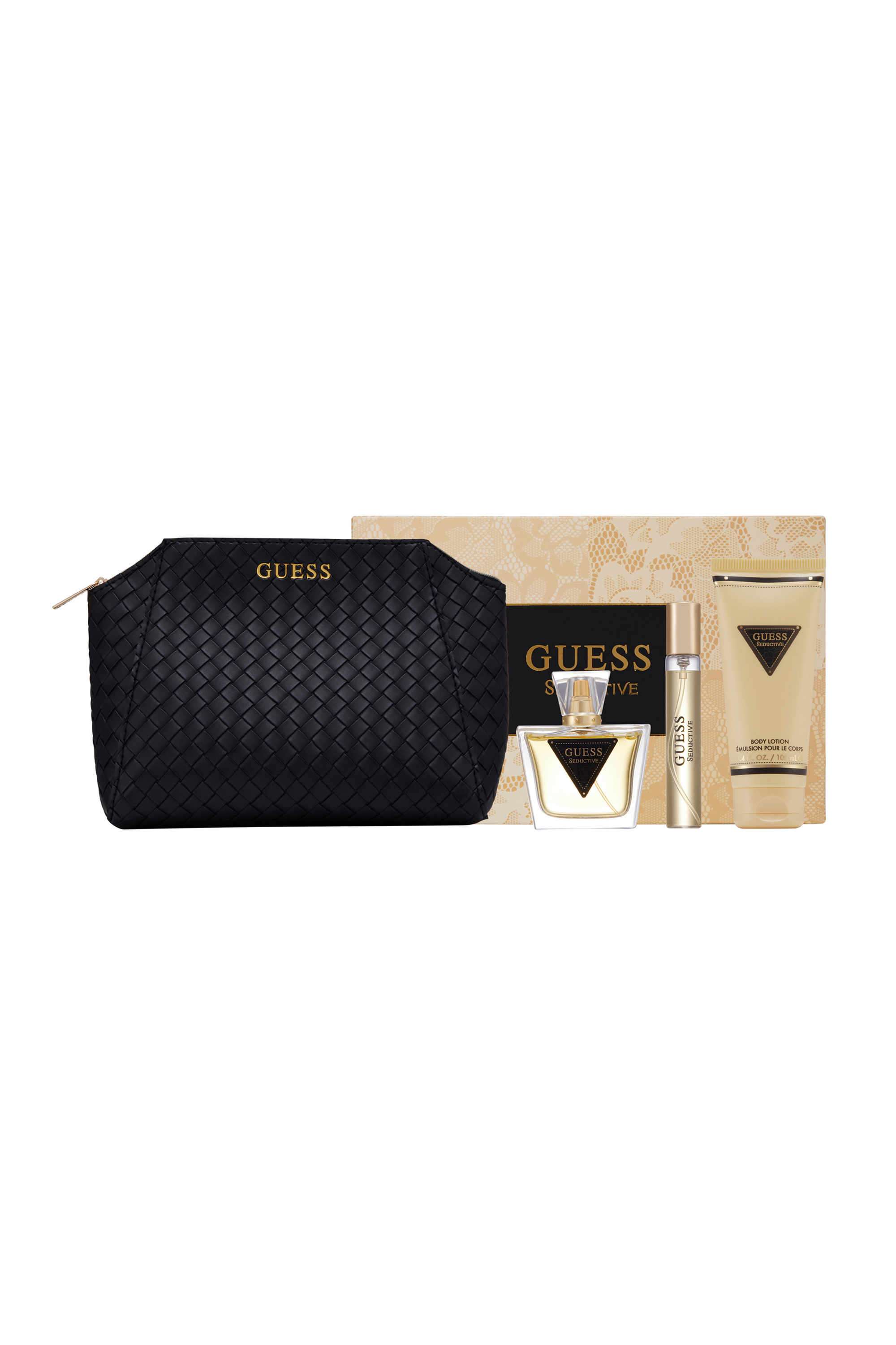 Seductive-Eau-de-Toilette-Set-For-Women---(EDT-75-ml-+-Travel-Spray-15-ml-+-Body-Lotion-100-ml-+-Pouch)