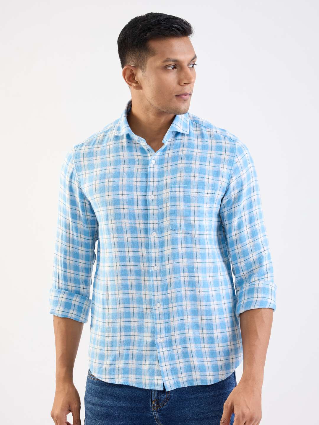 Checks-Cotton-Flex-Regular-Fit-Men-s-Casual-Shirt
